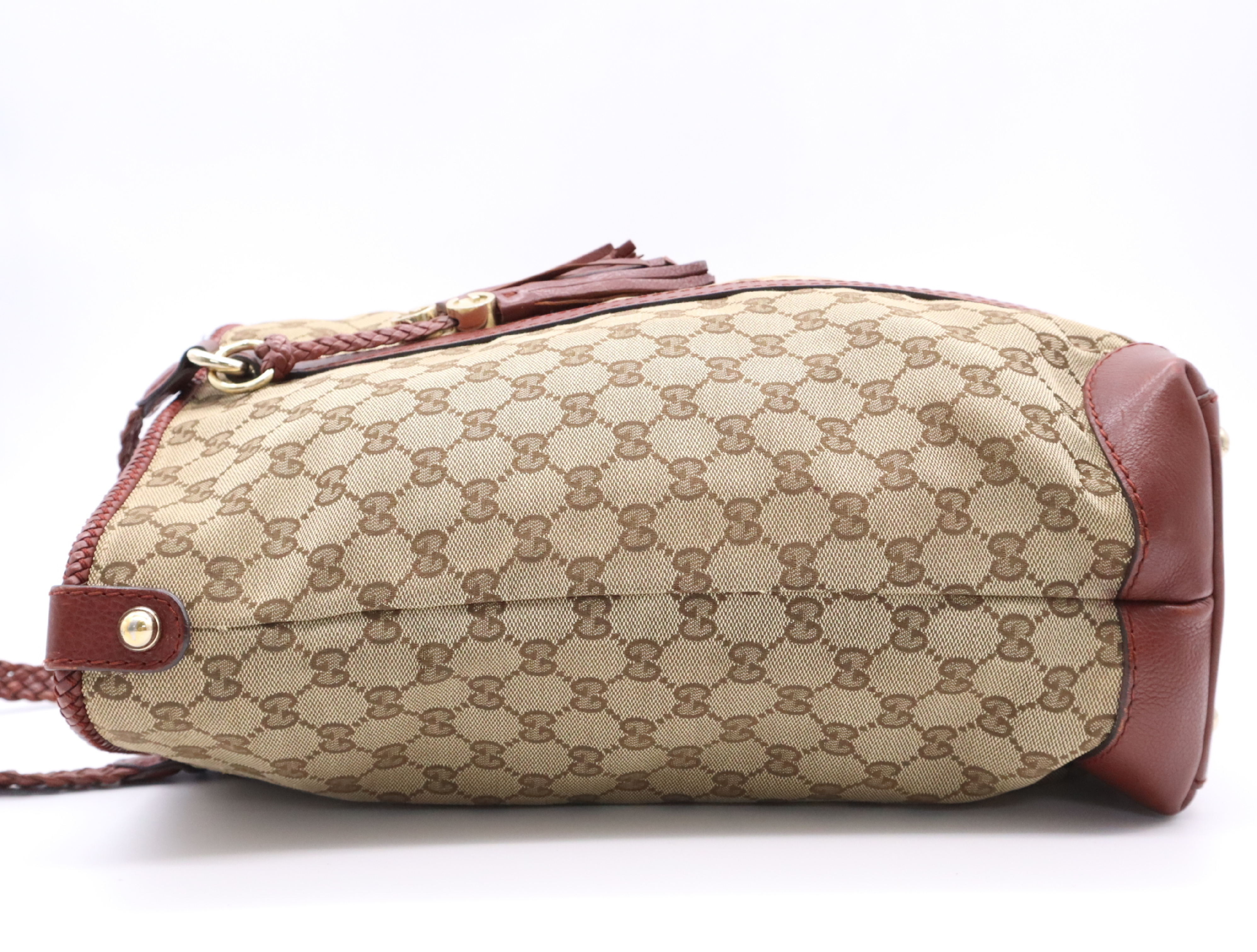257031 GG Canvas Marrakech Tote Bag Beige Red Tote Bag — view 3