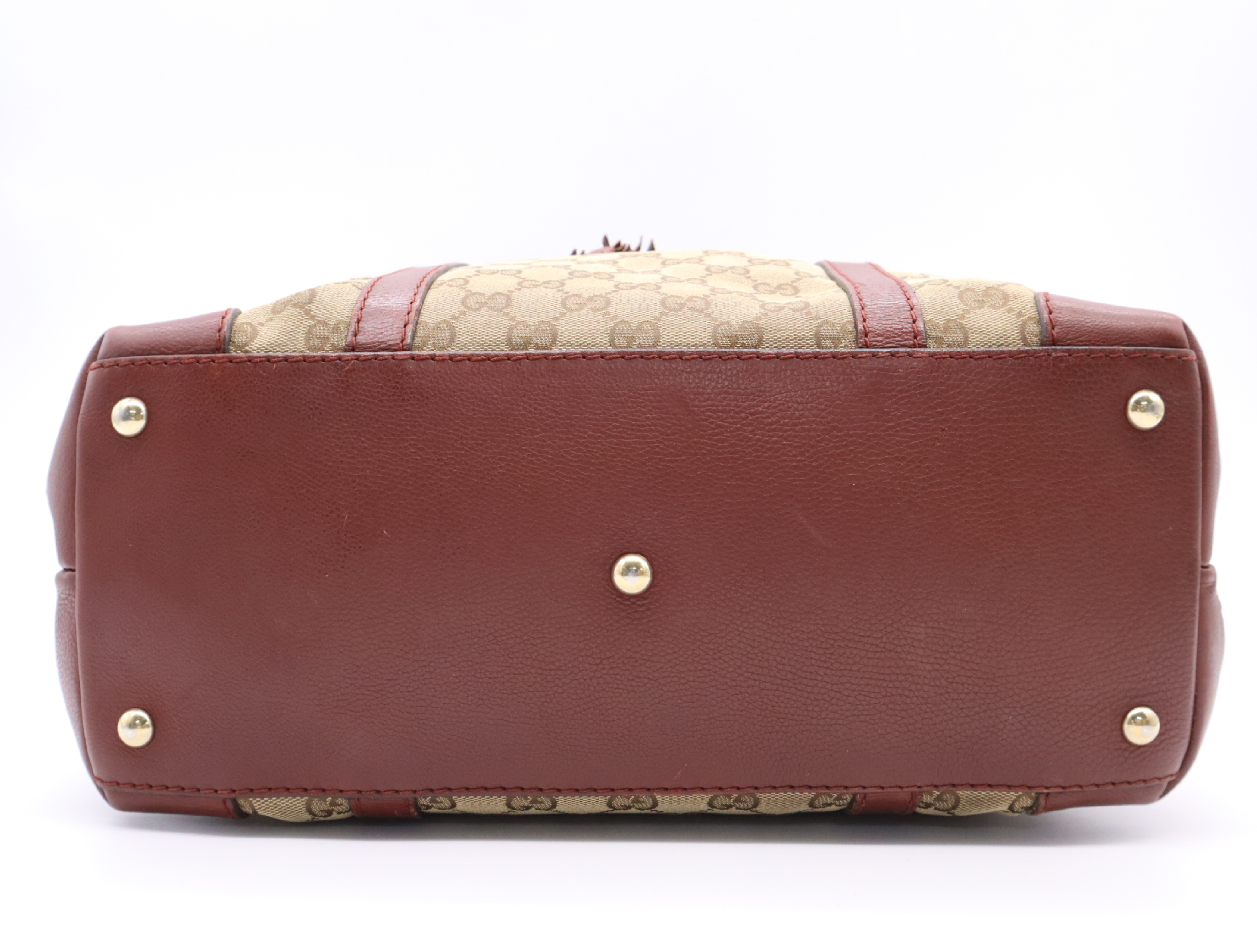 257031 GG Canvas Marrakech Tote Bag Beige Red Tote Bag — view 4