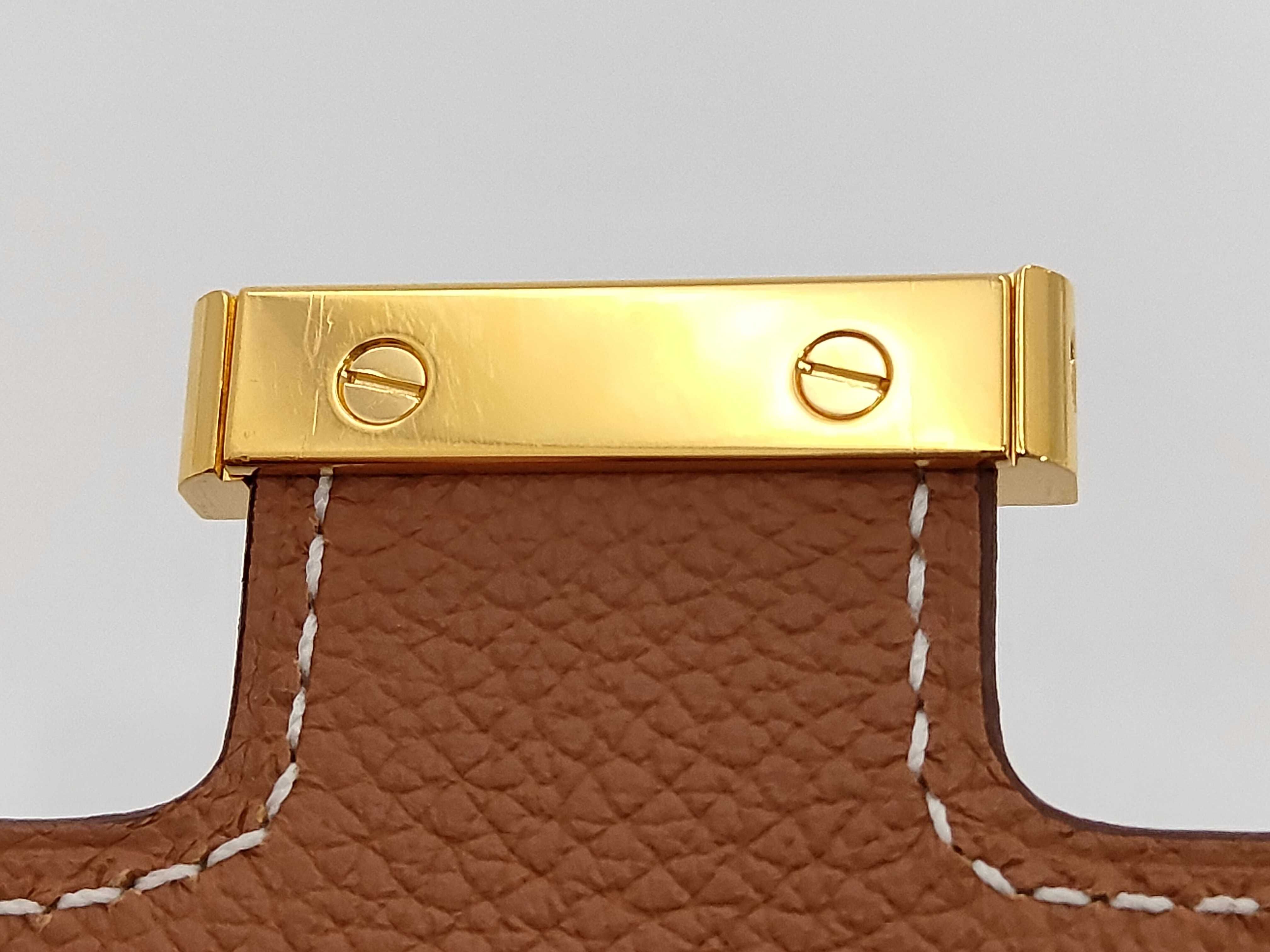Constance Togo Evercolor Brown Shoulder Bag with Gold Hardware (K Stamp) — view 13