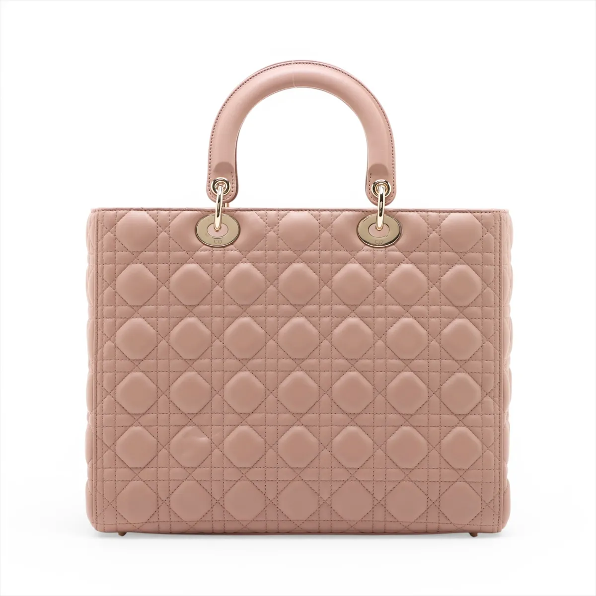 Lady Dior Cannage Large Leather 2-Way Handbag Pink — view 2
