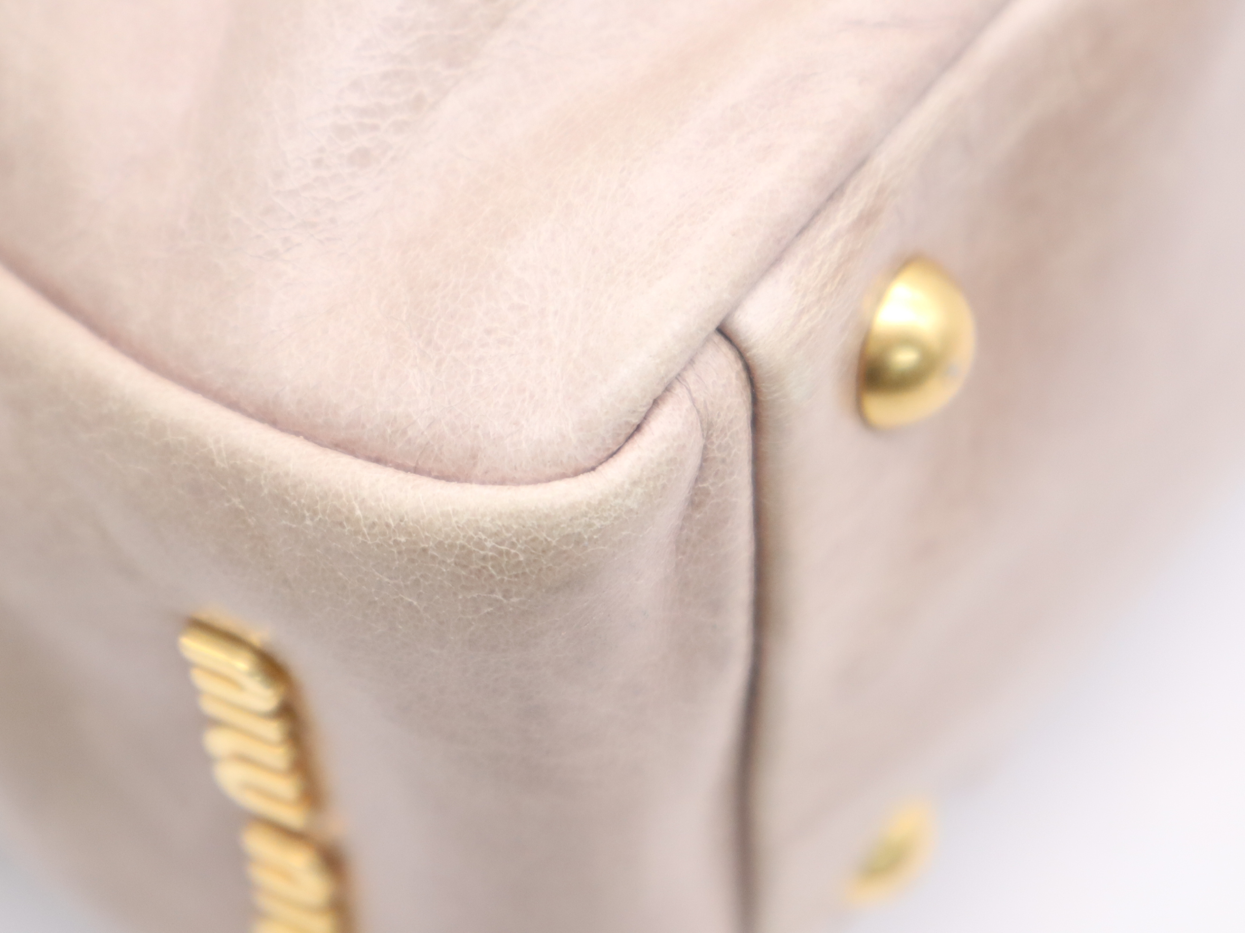 Leather 2-Way Handbag, Pink, Gold Hardware, with Shoulder Strap — view 11