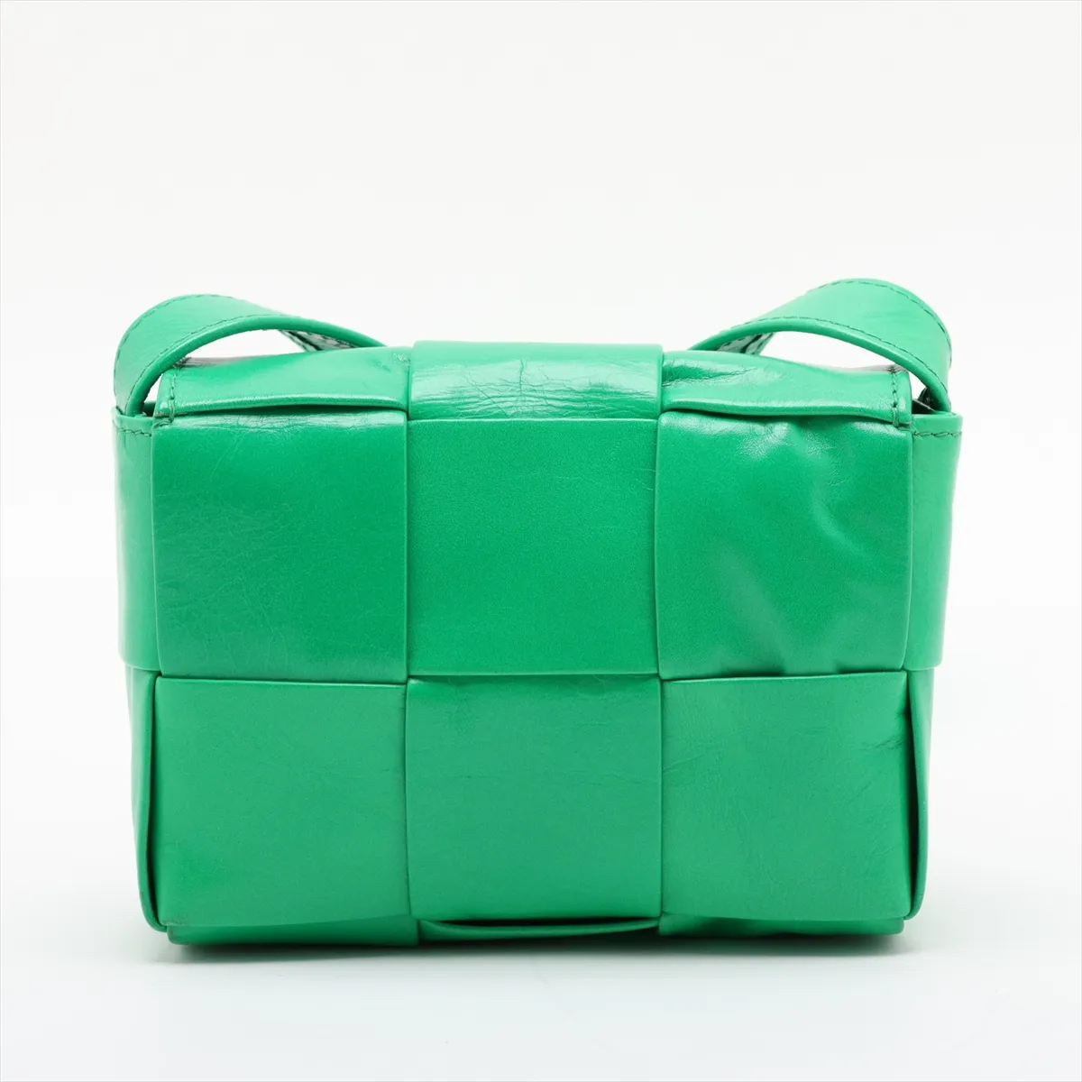 Maxi Intrecciato Candy Cassette Leather Shoulder Bag, Green — view 2