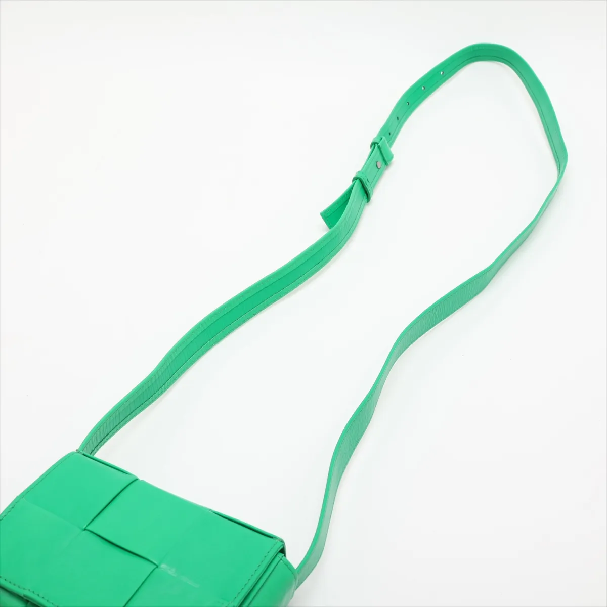 Maxi Intrecciato Candy Cassette Leather Shoulder Bag, Green — view 5