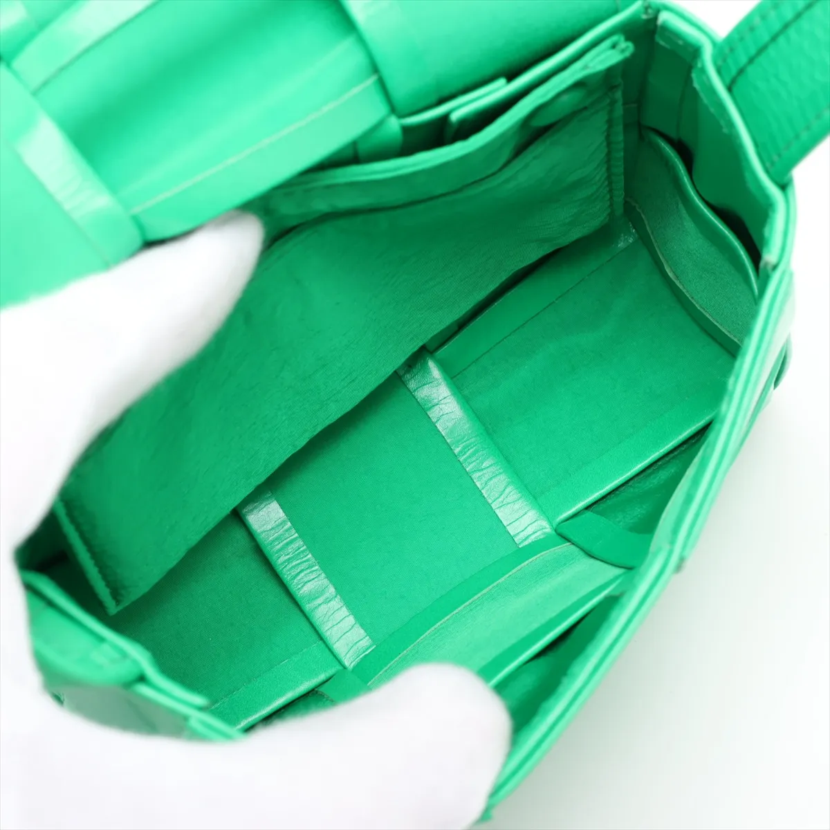 Maxi Intrecciato Candy Cassette Leather Shoulder Bag, Green — view 6