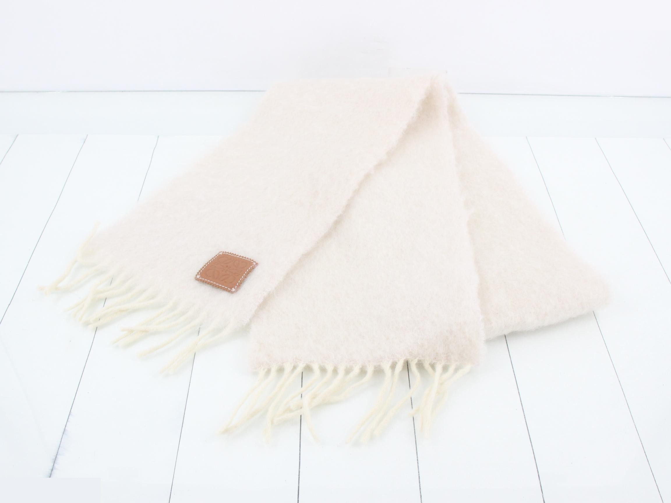 Logo mohair scarf with tag — view 2