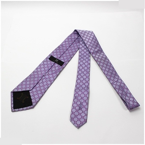 silk tie, Triomphe pattern, purple — view 2