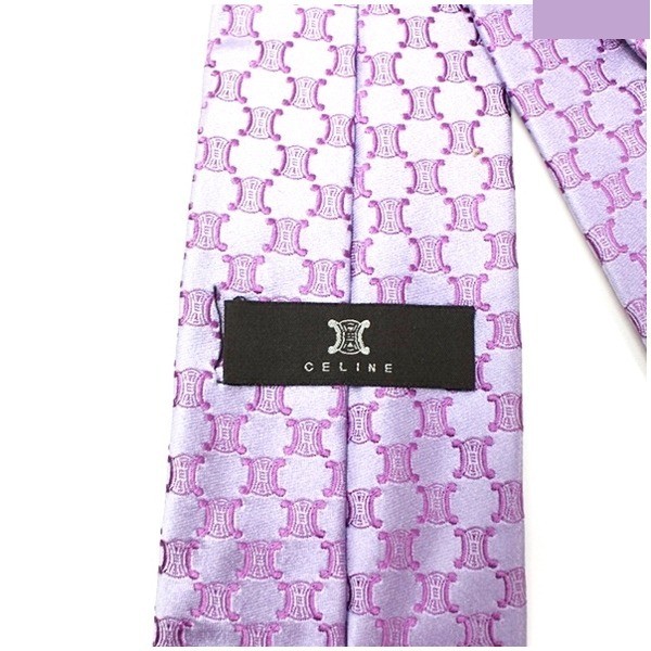 silk tie, Triomphe pattern, purple — view 3