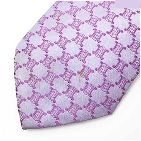 silk tie, Triomphe pattern, purple — view 4