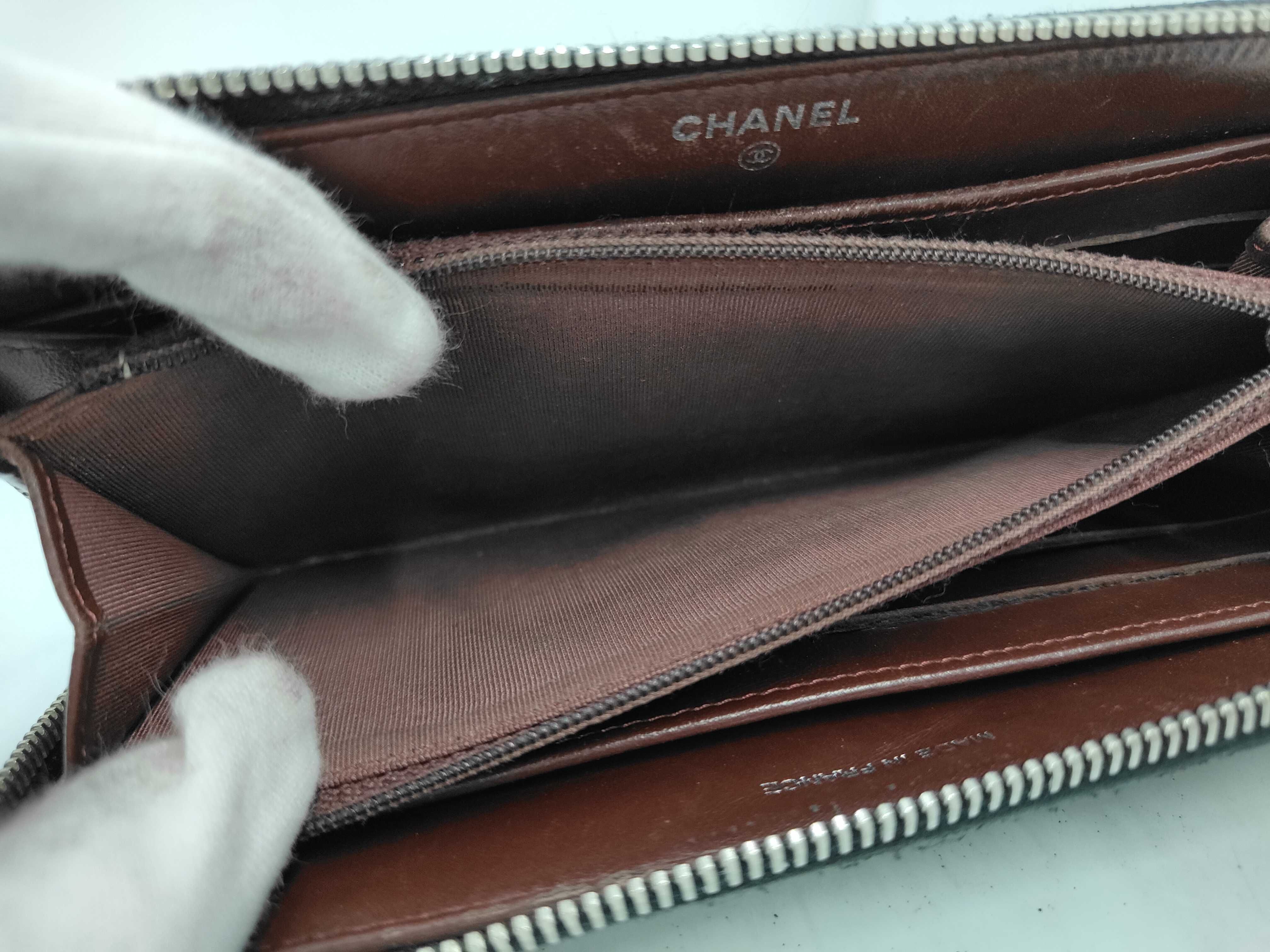 Coco Mark Lambskin Round Zip Long Wallet (with seal, card, and box) — view 7