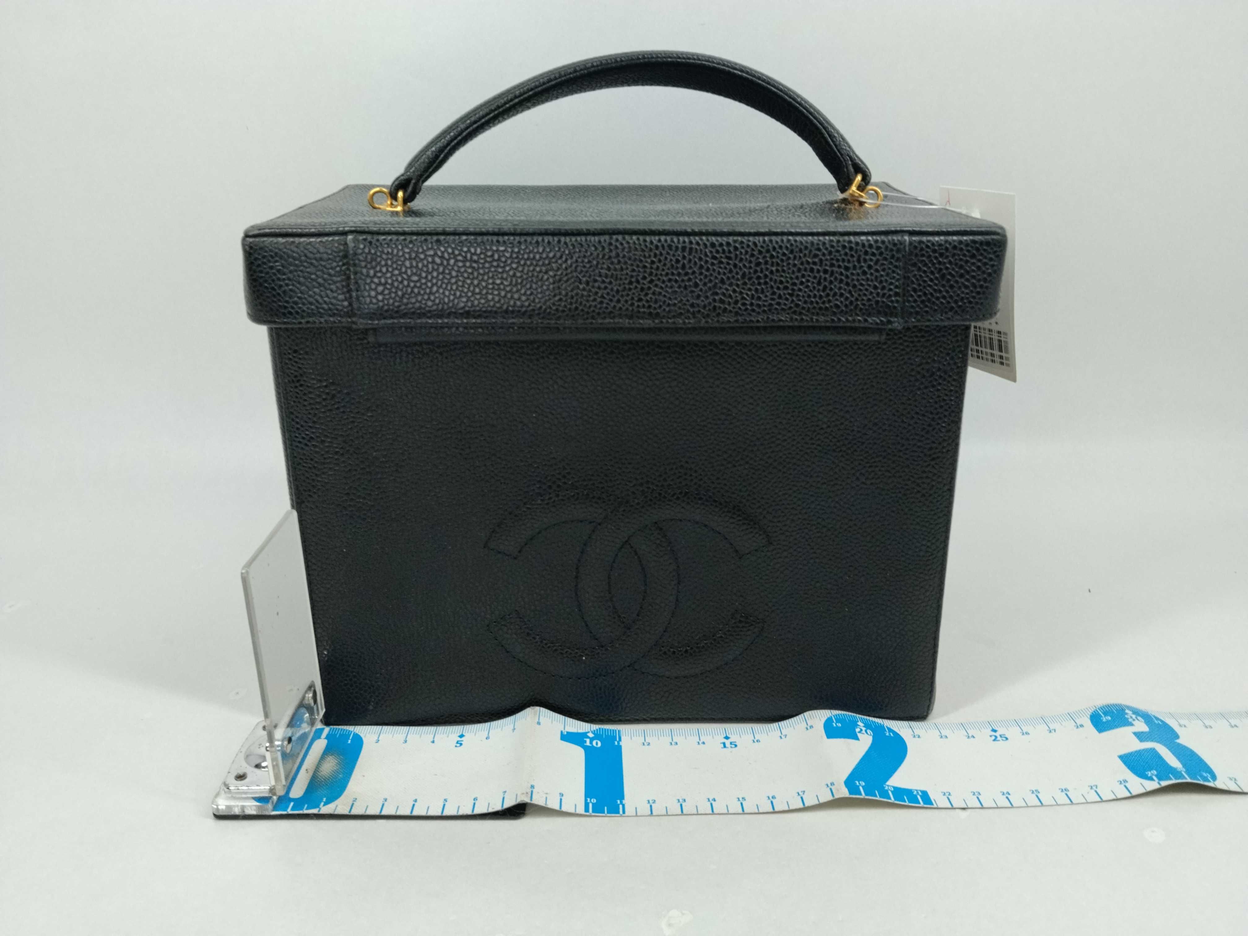 Caviar Skin Coco Mark 2-Way Vanity Bag with Turn-Lock Shoulder Strap — view 2