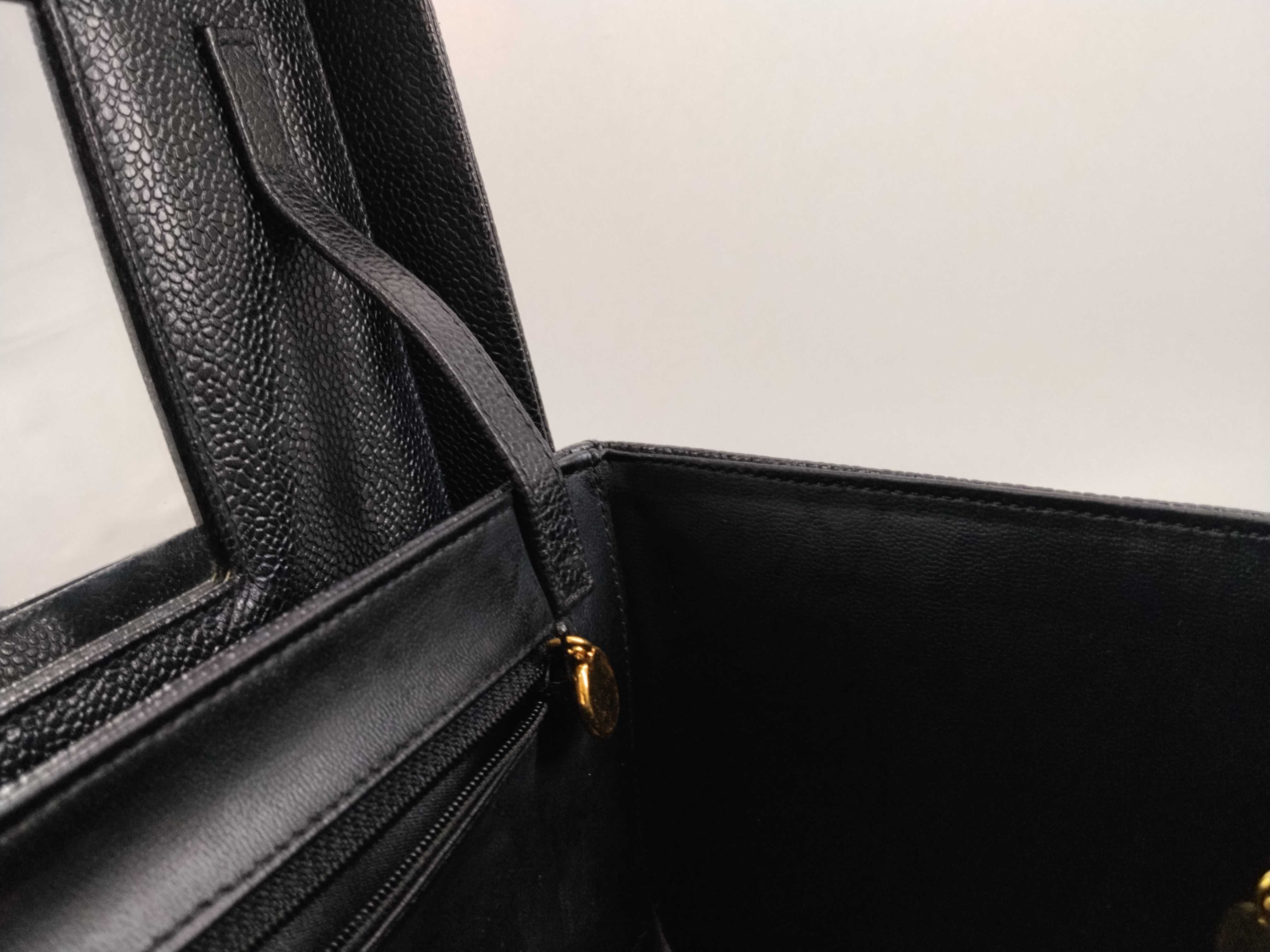 Caviar Skin Coco Mark 2-Way Vanity Bag with Turn-Lock Shoulder Strap — view 12