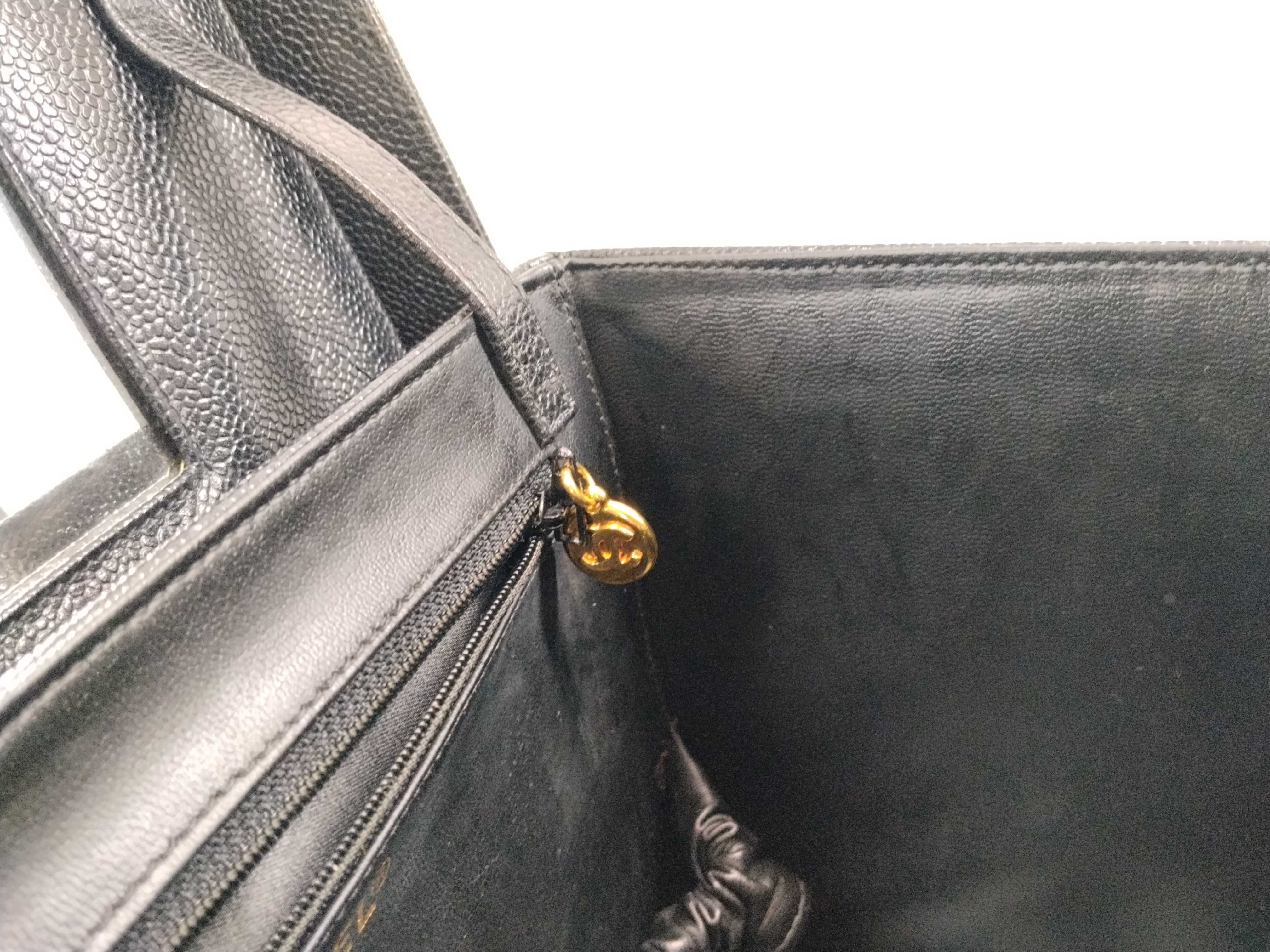 Caviar Skin Coco Mark 2-Way Vanity Bag with Turn-Lock Shoulder Strap — view 13