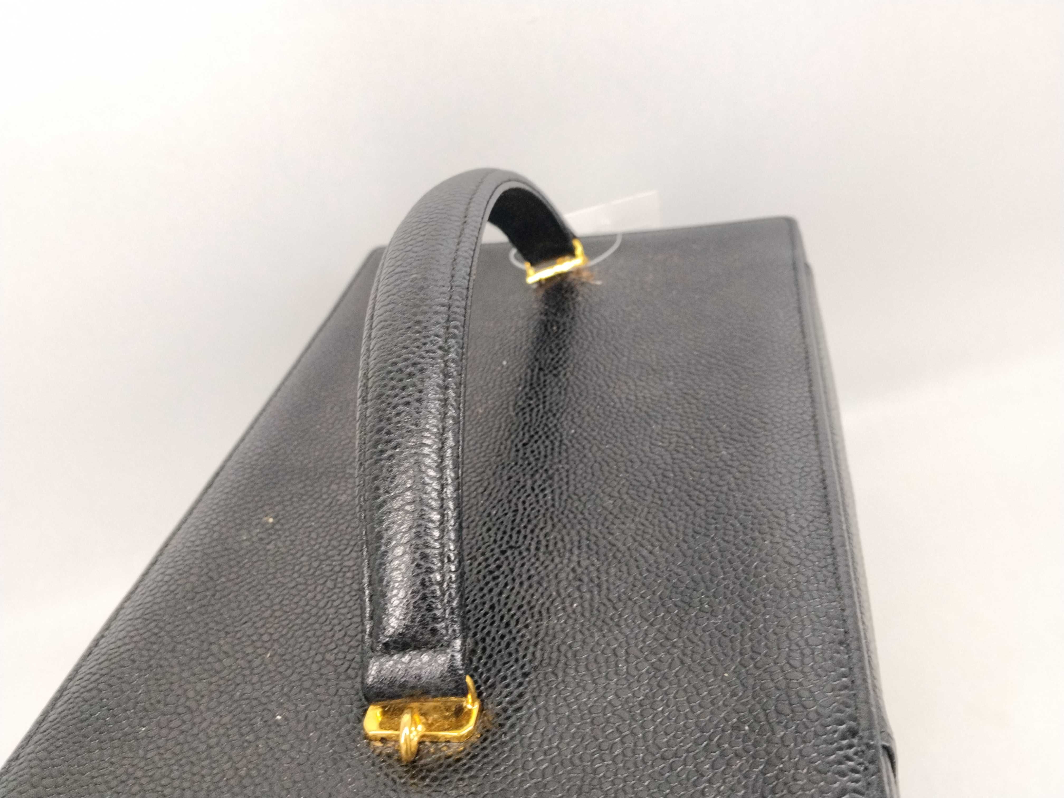 Caviar Skin Coco Mark 2-Way Vanity Bag with Turn-Lock Shoulder Strap — view 5