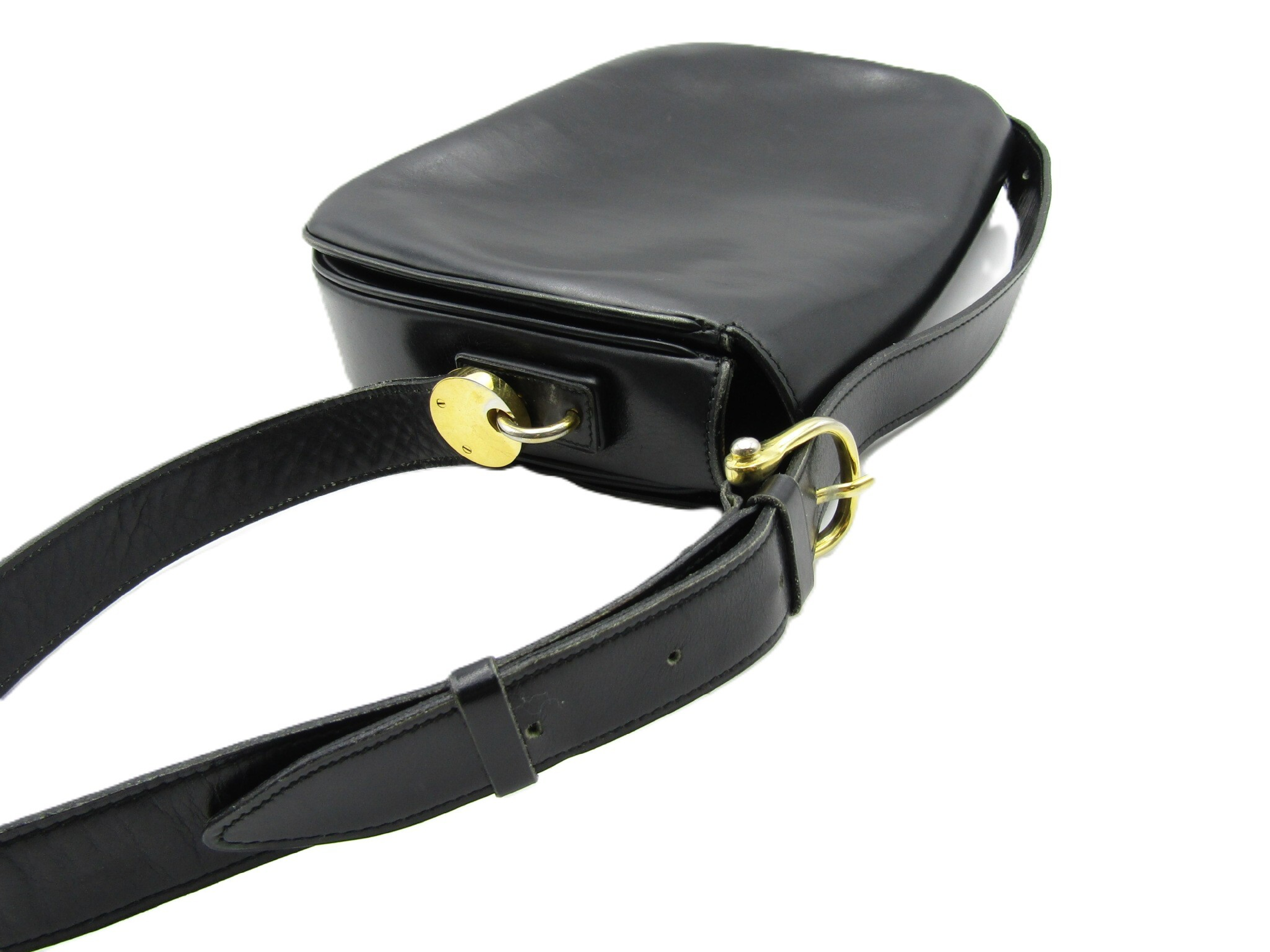 Vintage Triomphe Shoulder Bag, Black, Gold Hardware — view 3