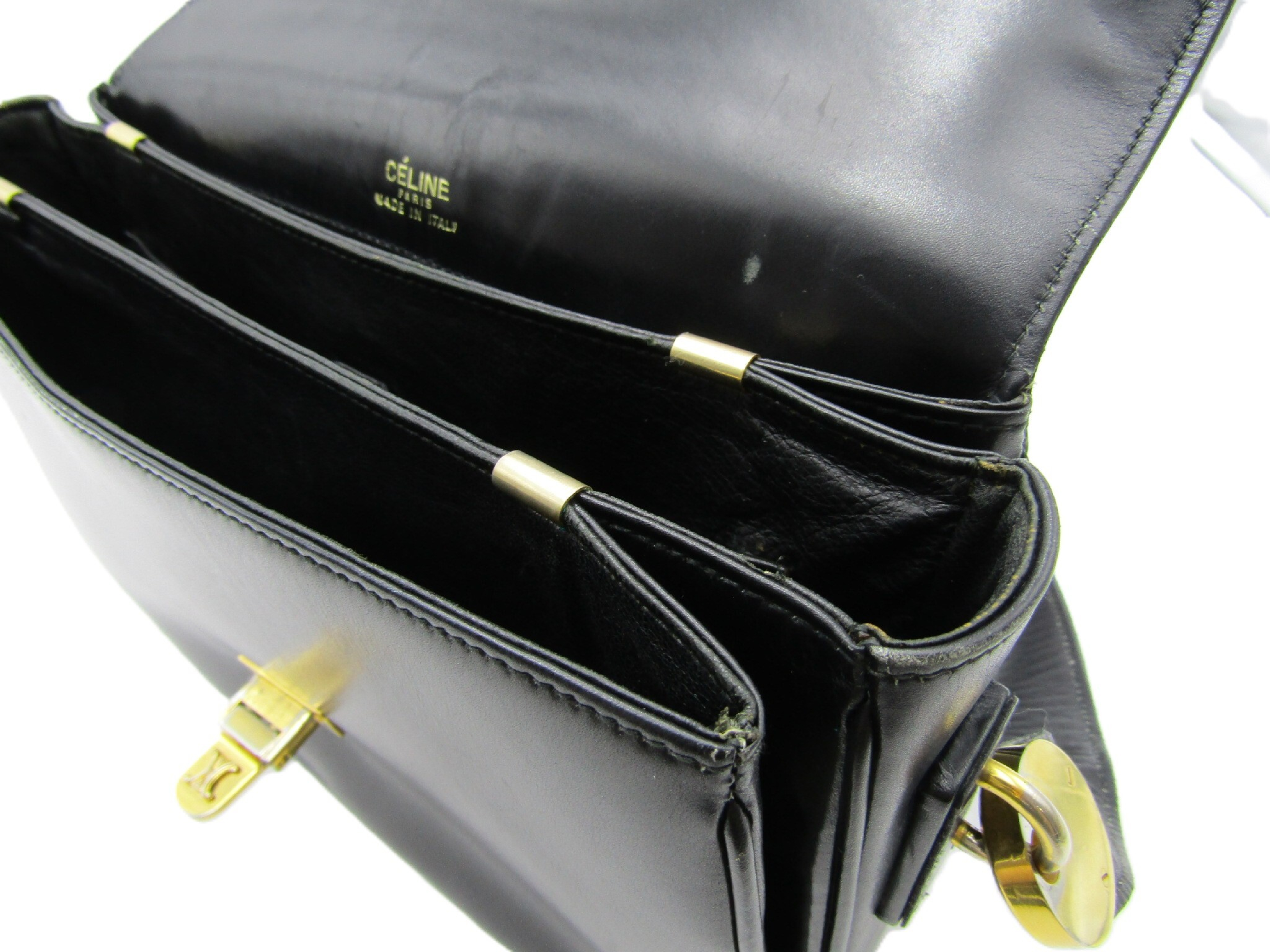 Vintage Triomphe Shoulder Bag, Black, Gold Hardware — view 5