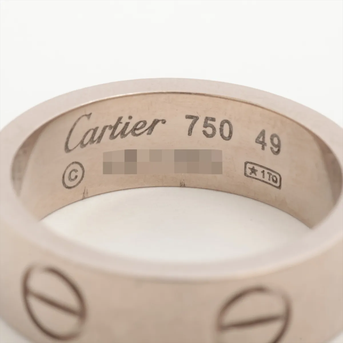 Love Ring 750 (WG) 7.1g Size 49 EB1499 Dents, plating peeling — view 3