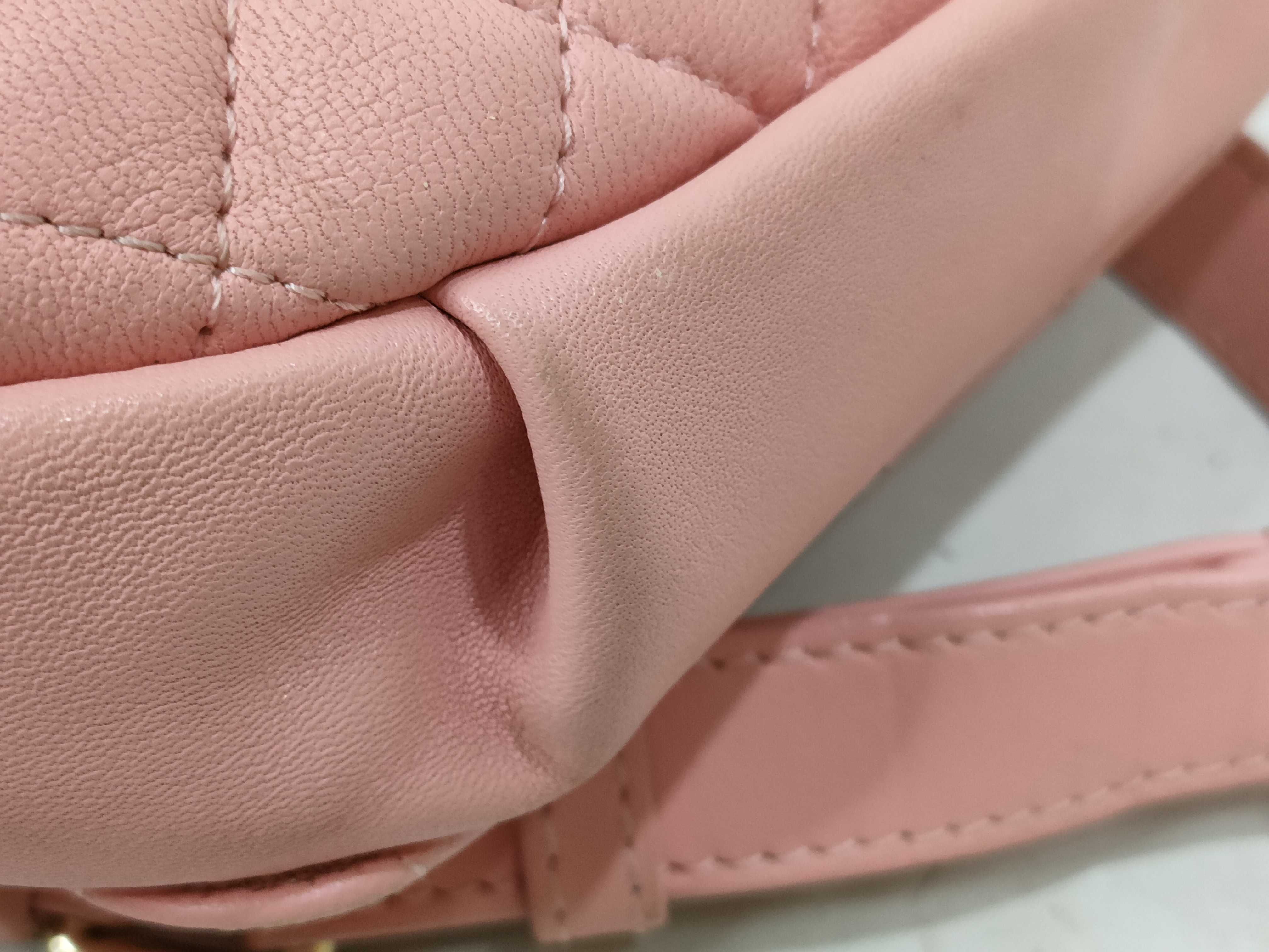 Lambskin Body Bag, Pink, Matelassé Shoulder Bag — view 7