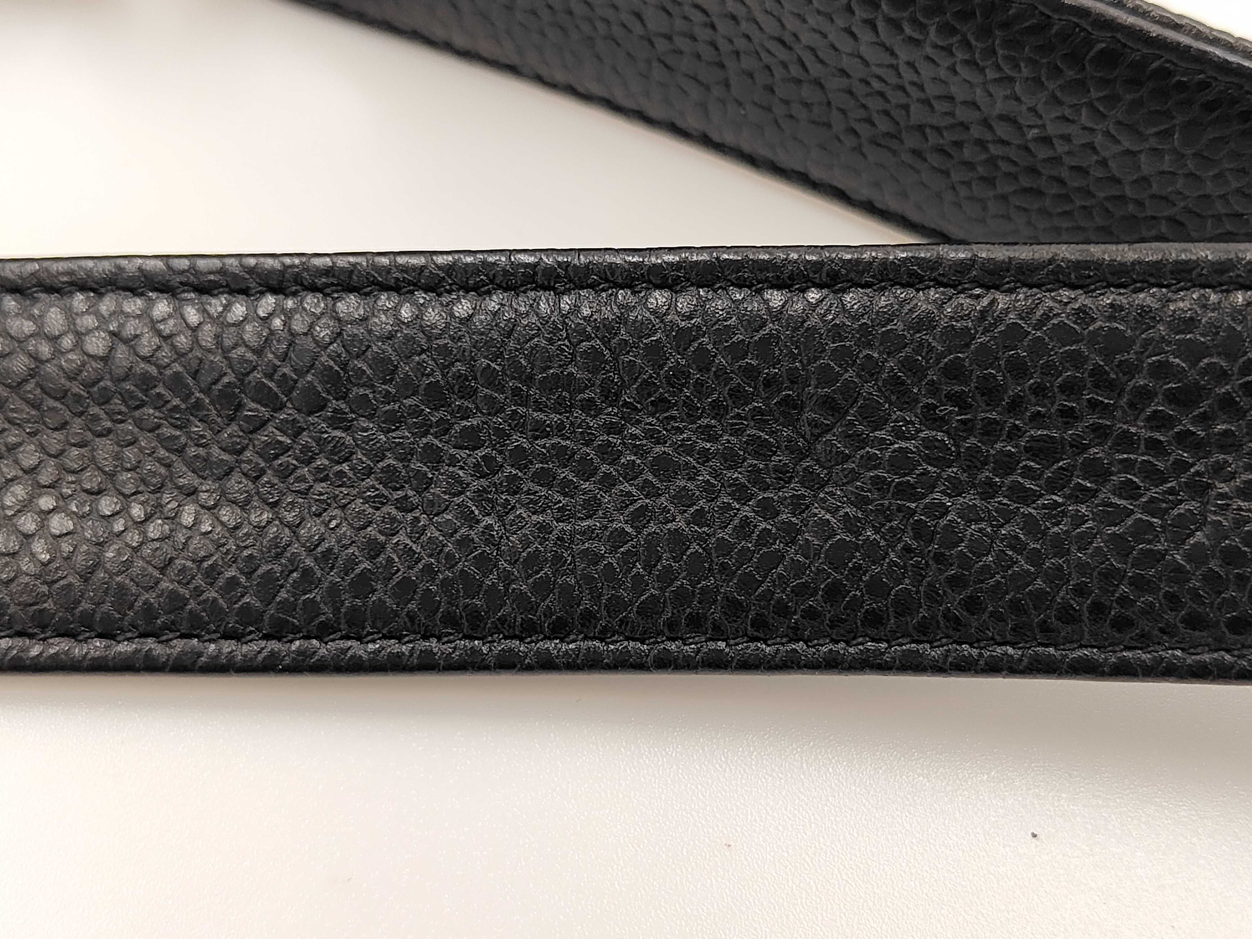 Coco Caviar Leather Chain Shoulder Bag, Black, Cereal Tote Bag — view 4