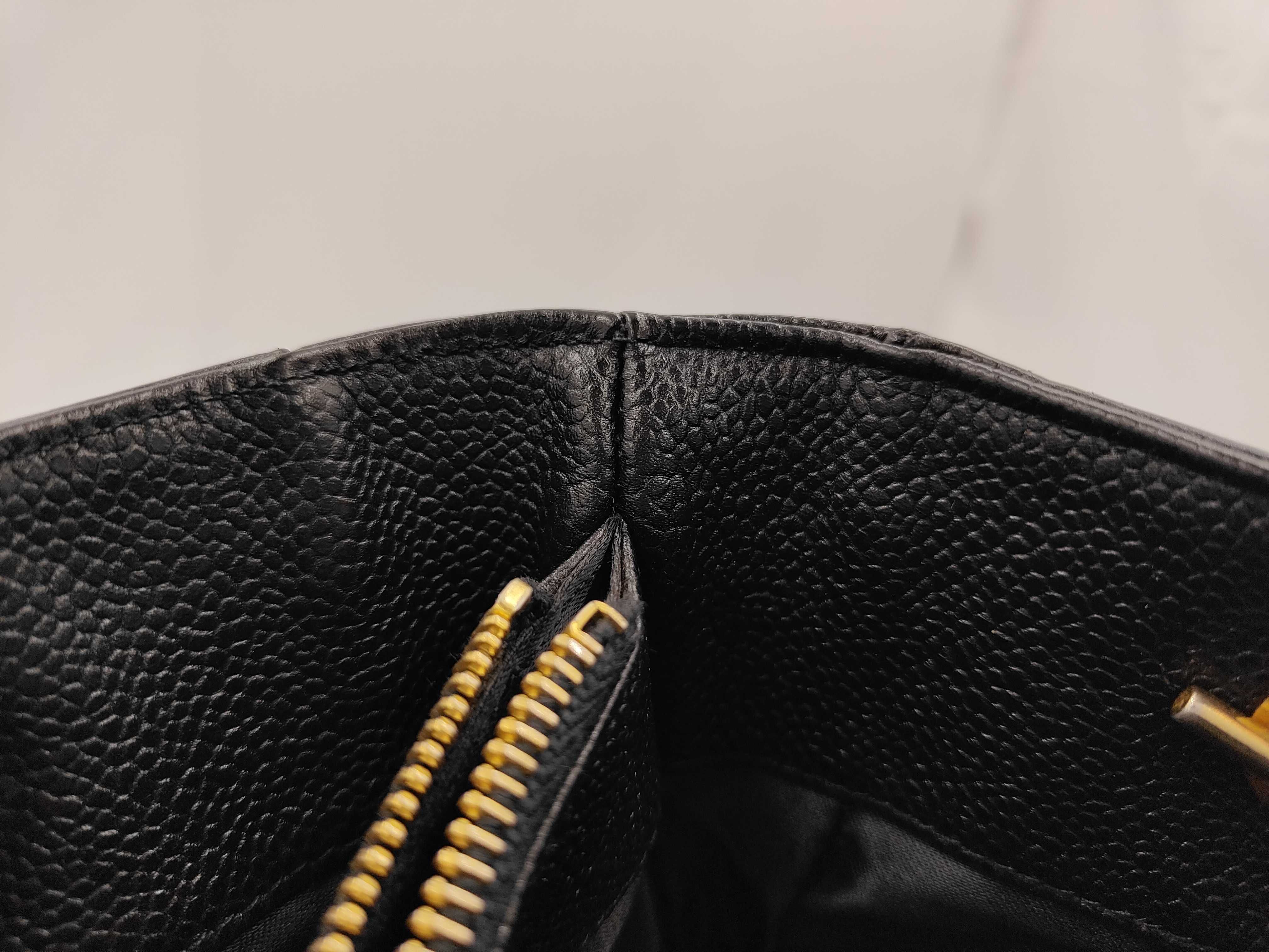 Coco Caviar Leather Chain Shoulder Bag, Black, Cereal Tote Bag — view 9