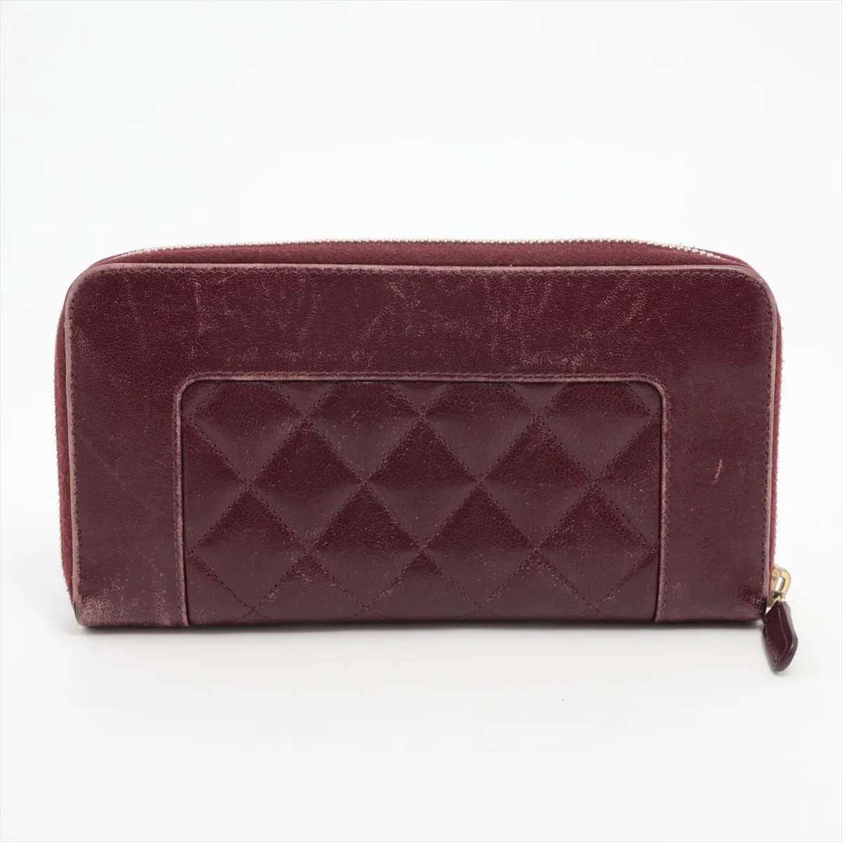 Mademoiselle Lambskin Round Zip Wallet, Red with Gold Hardware, 22670352 — view 2