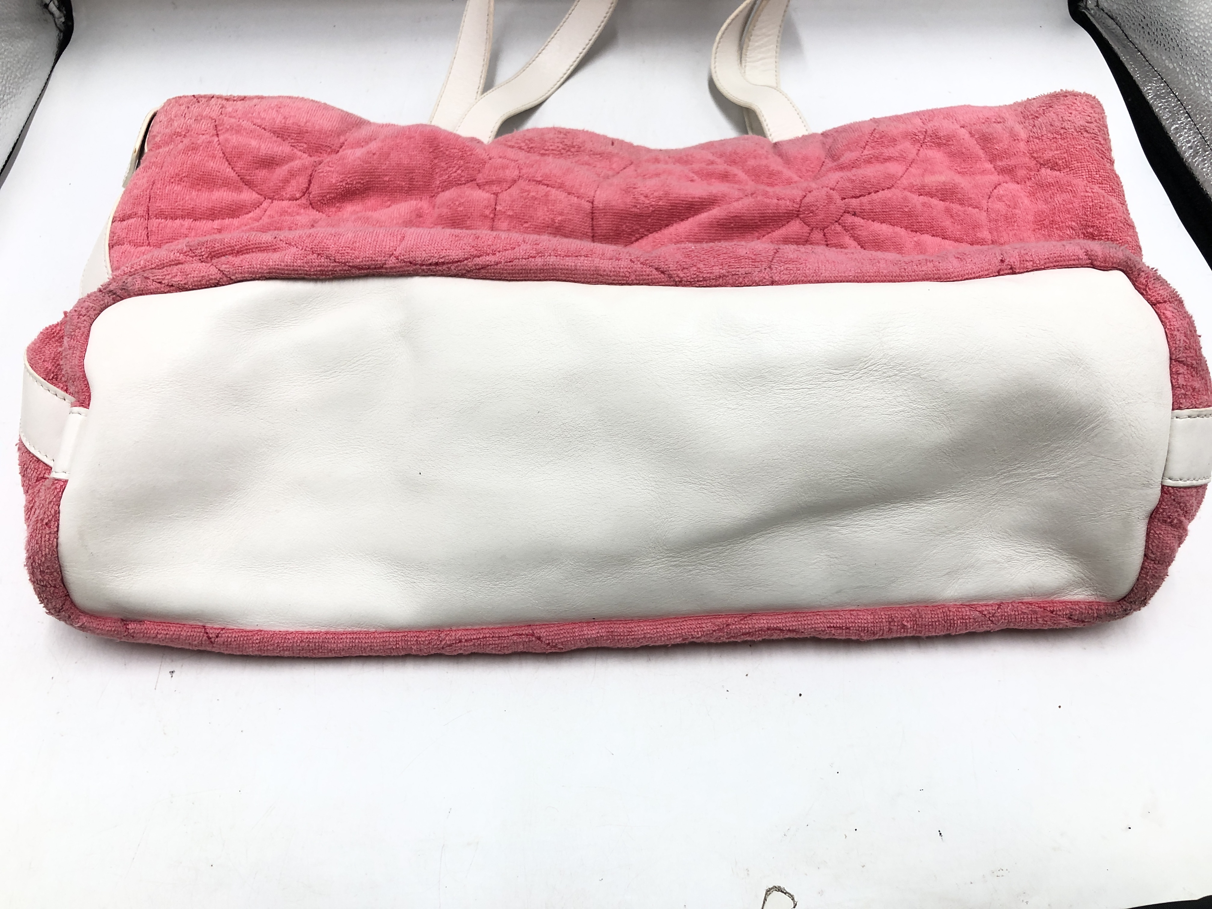 Camellia Terry Cloth Pink Tote Bag — view 5