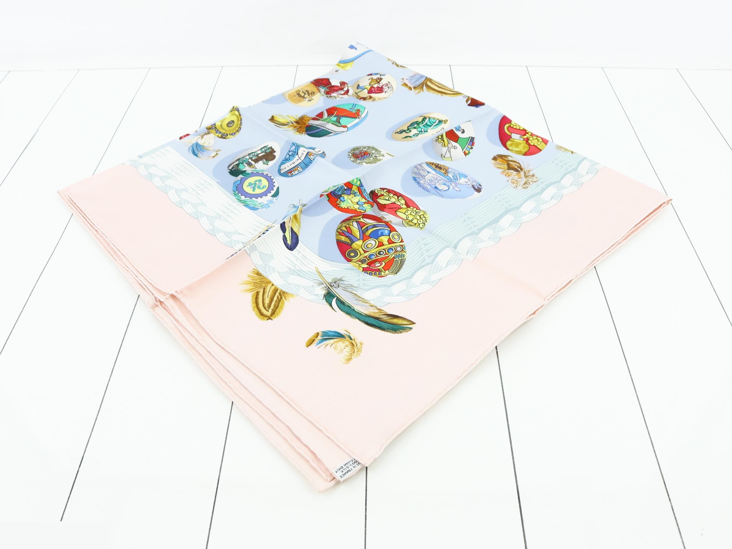 Carre 90 Couvee d'Hermes ( Egg design), 100% Silk, Unused. — view 2