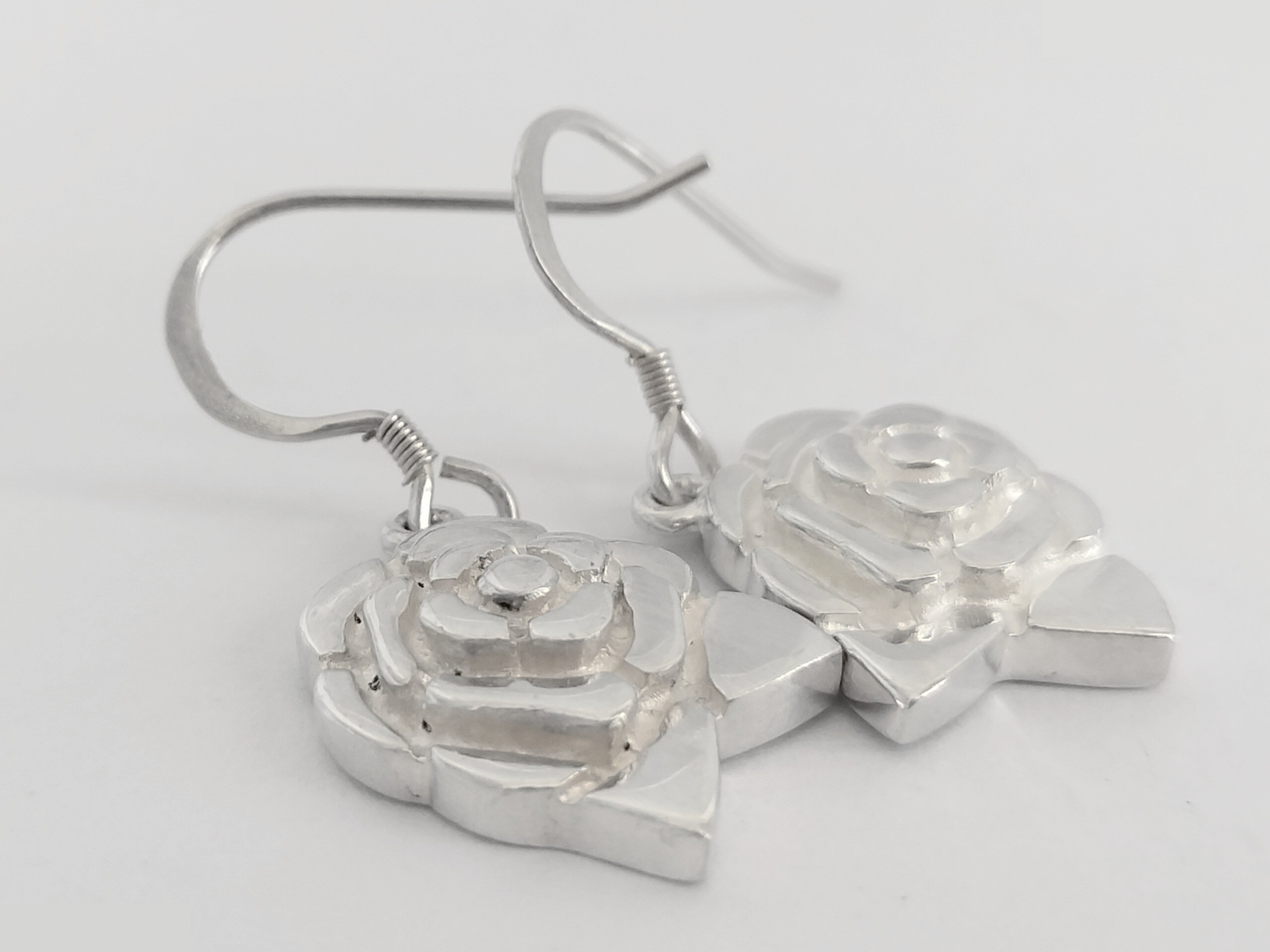 Camellia 925 Silver Earrings, 7.2g — view 3