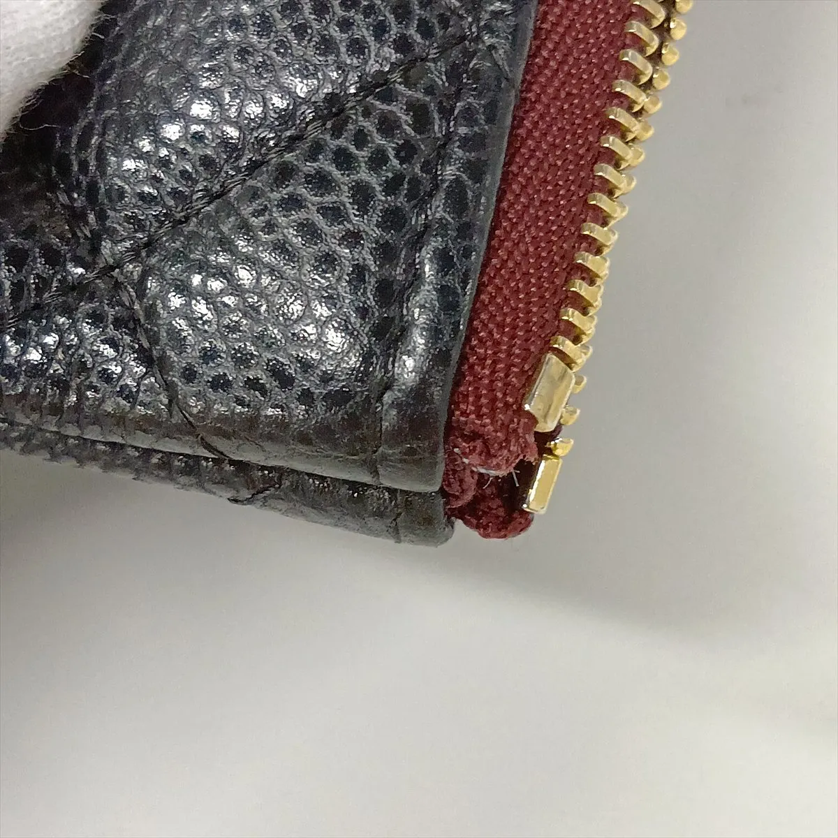 Matelassé Caviar Skin Clutch Bag, Black with Gold Hardware, 25738765 (Serial Number in the 25s) — view 10