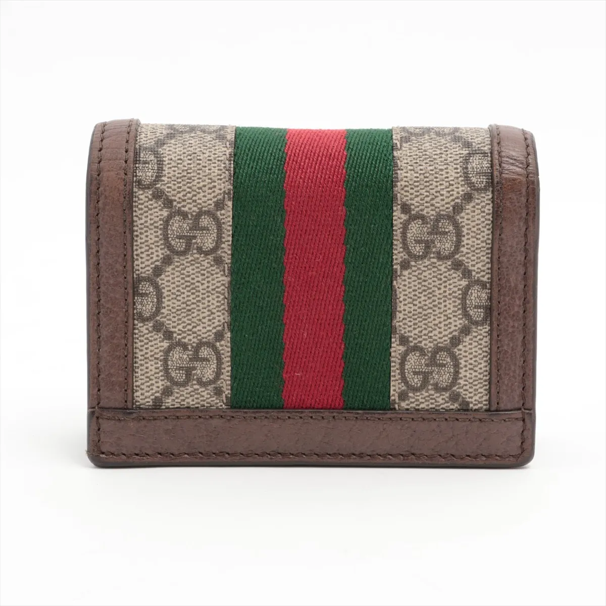 GG Supreme 523155 PVC x Leather Compact Wallet Brown — view 2