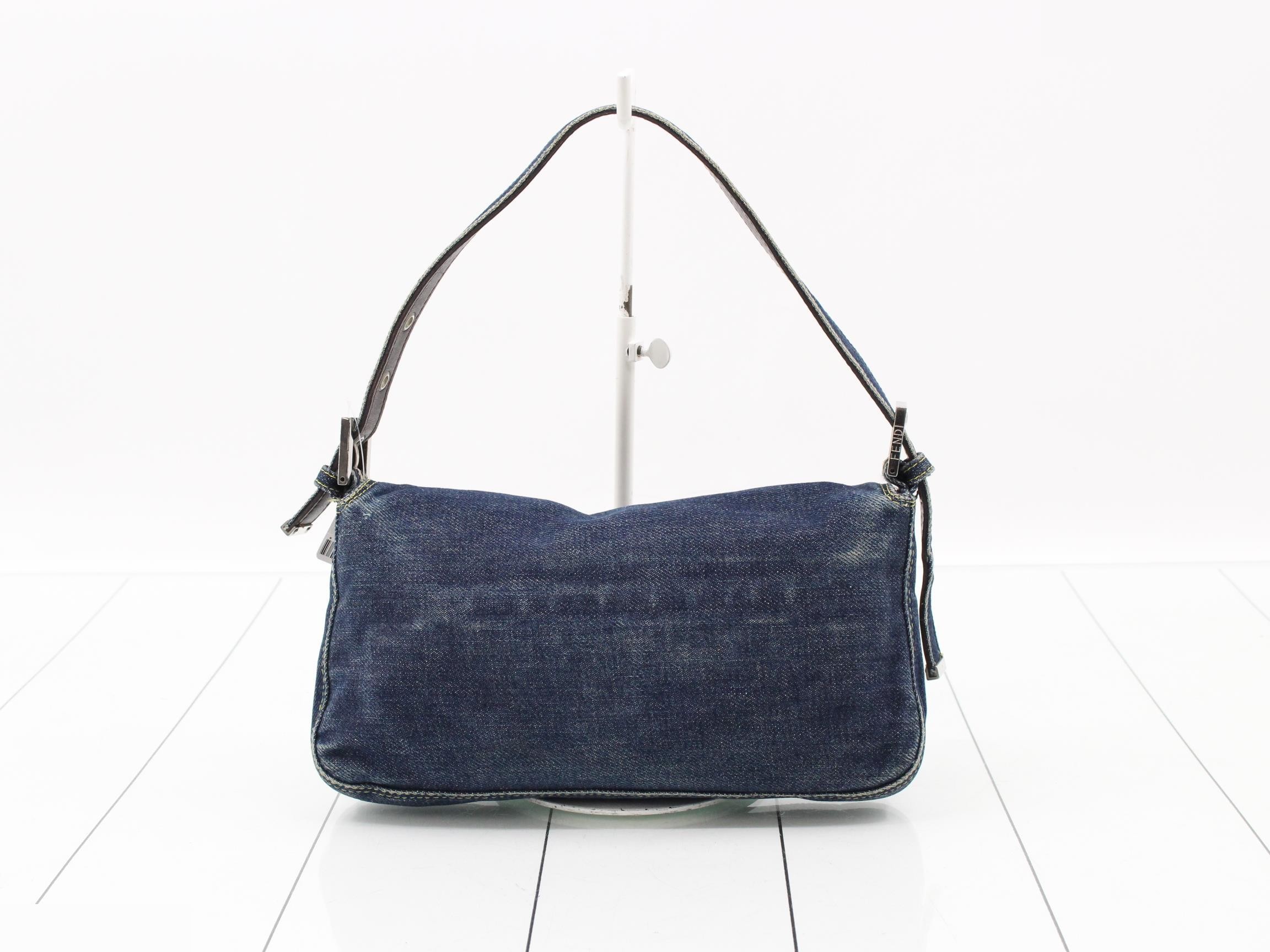 Mamma Baguette One-Shoulder Bag, Denim, Navy — view 2