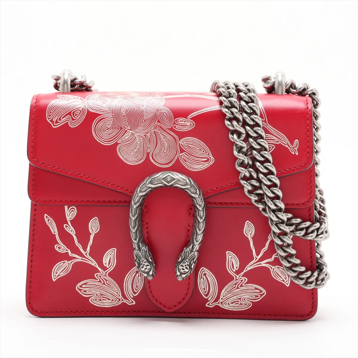 Dionysus 421970 Leather Chain Shoulder Bag, Red