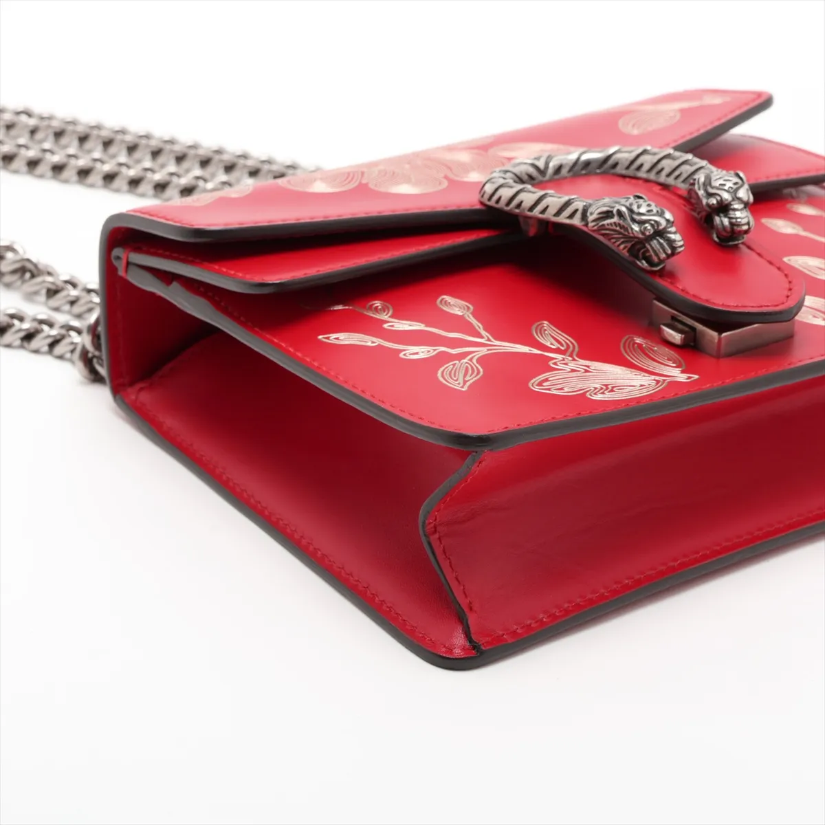 Dionysus 421970 Leather Chain Shoulder Bag, Red — view 4