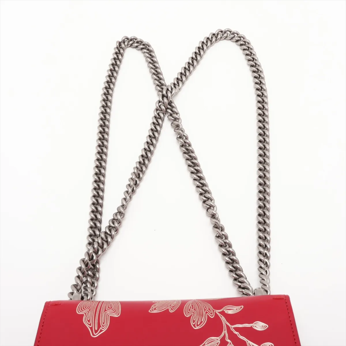 Dionysus 421970 Leather Chain Shoulder Bag, Red — view 6