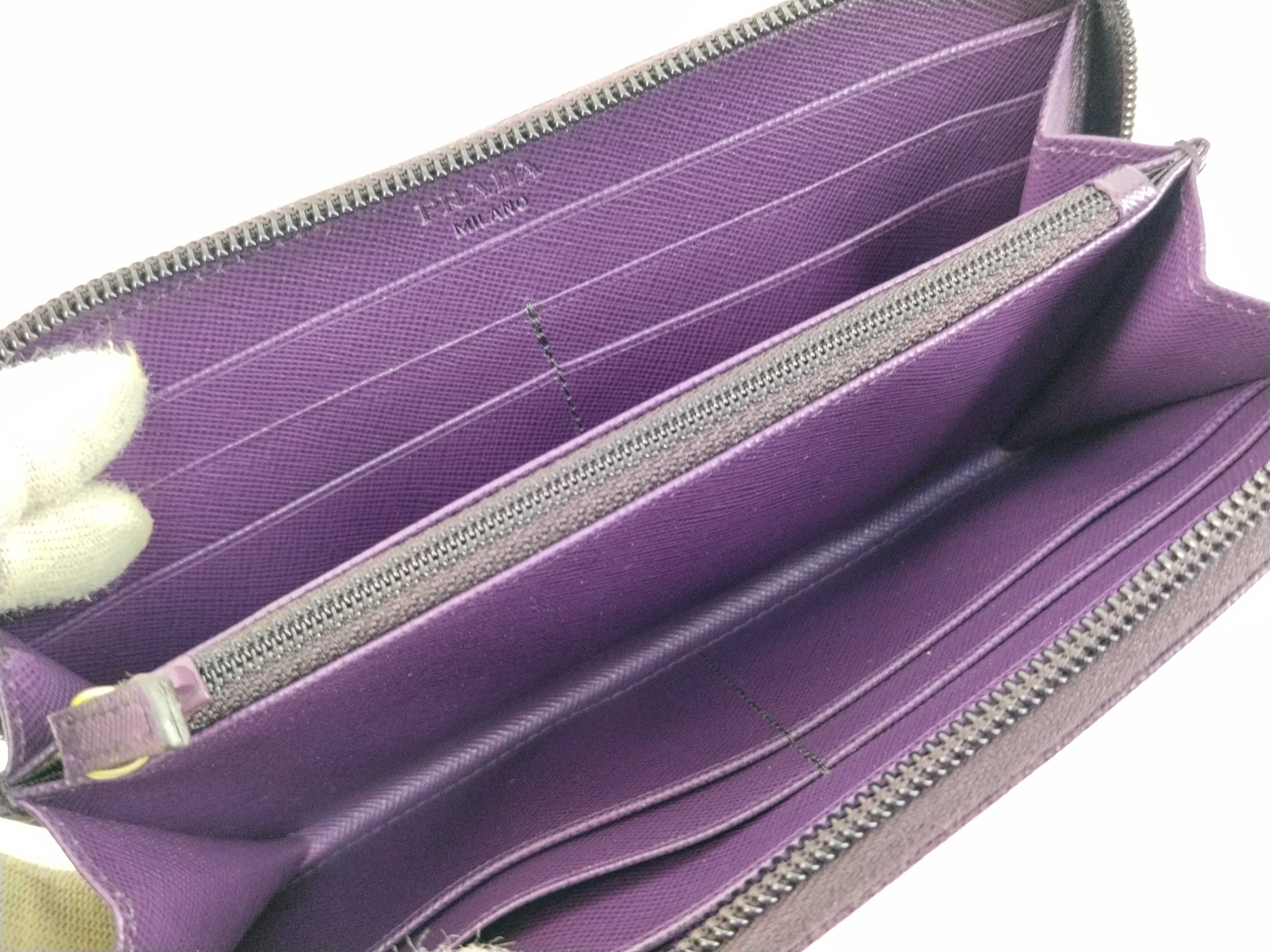 M506A Saffiano Long Wallet, Purple — view 9