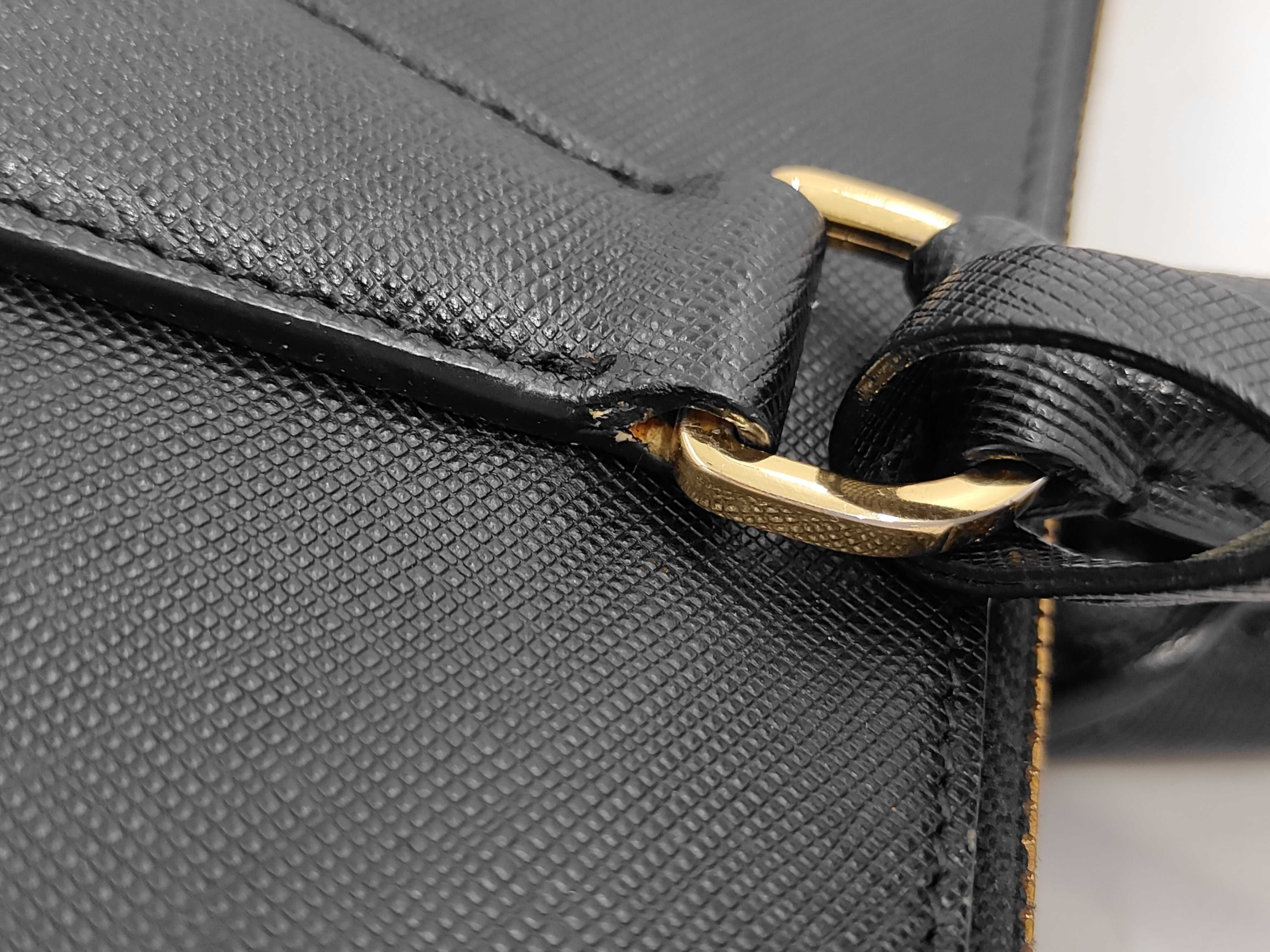 Saffiano Leather Black Tote Bag — view 5