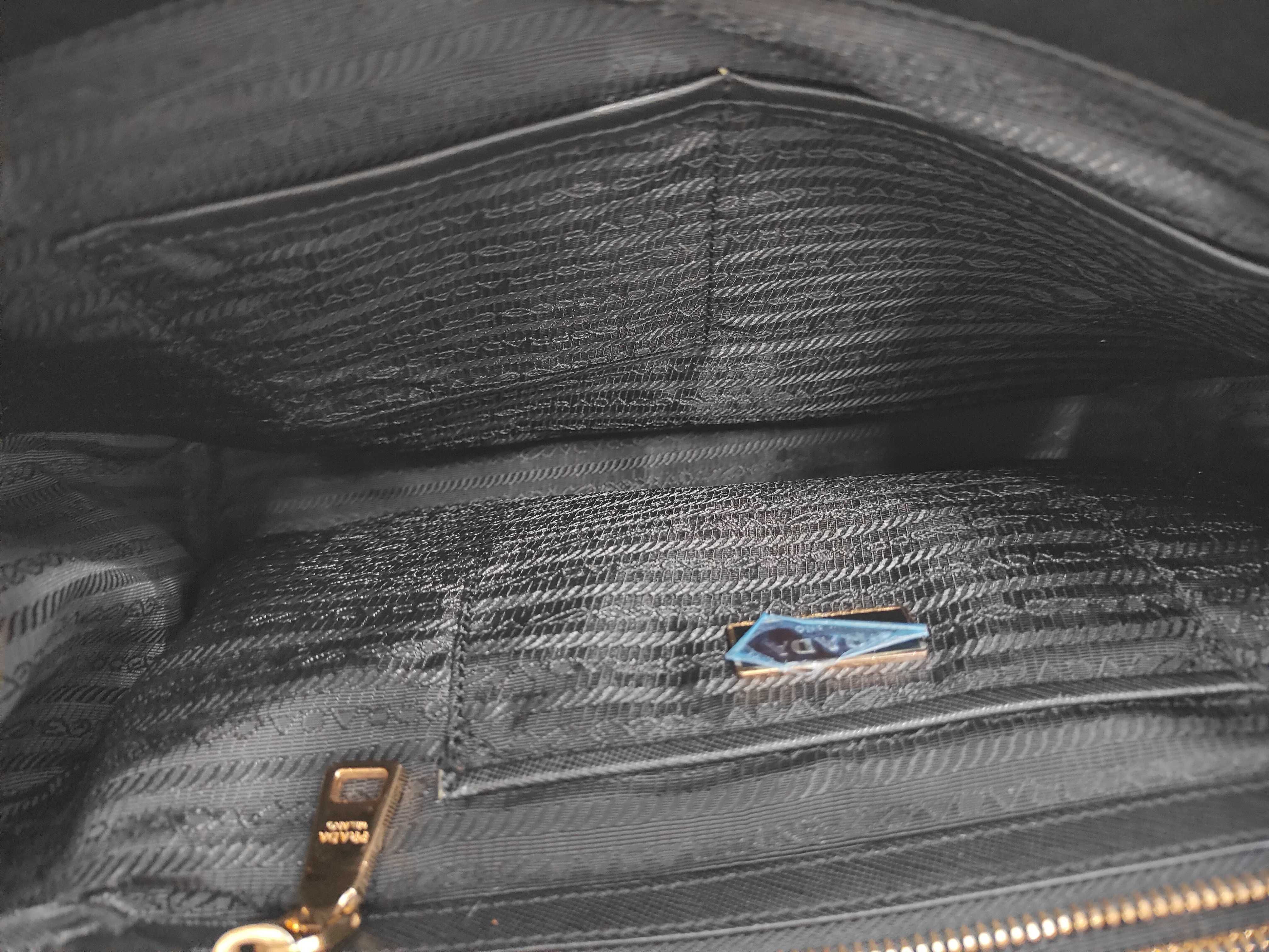 Saffiano Leather Black Tote Bag — view 9