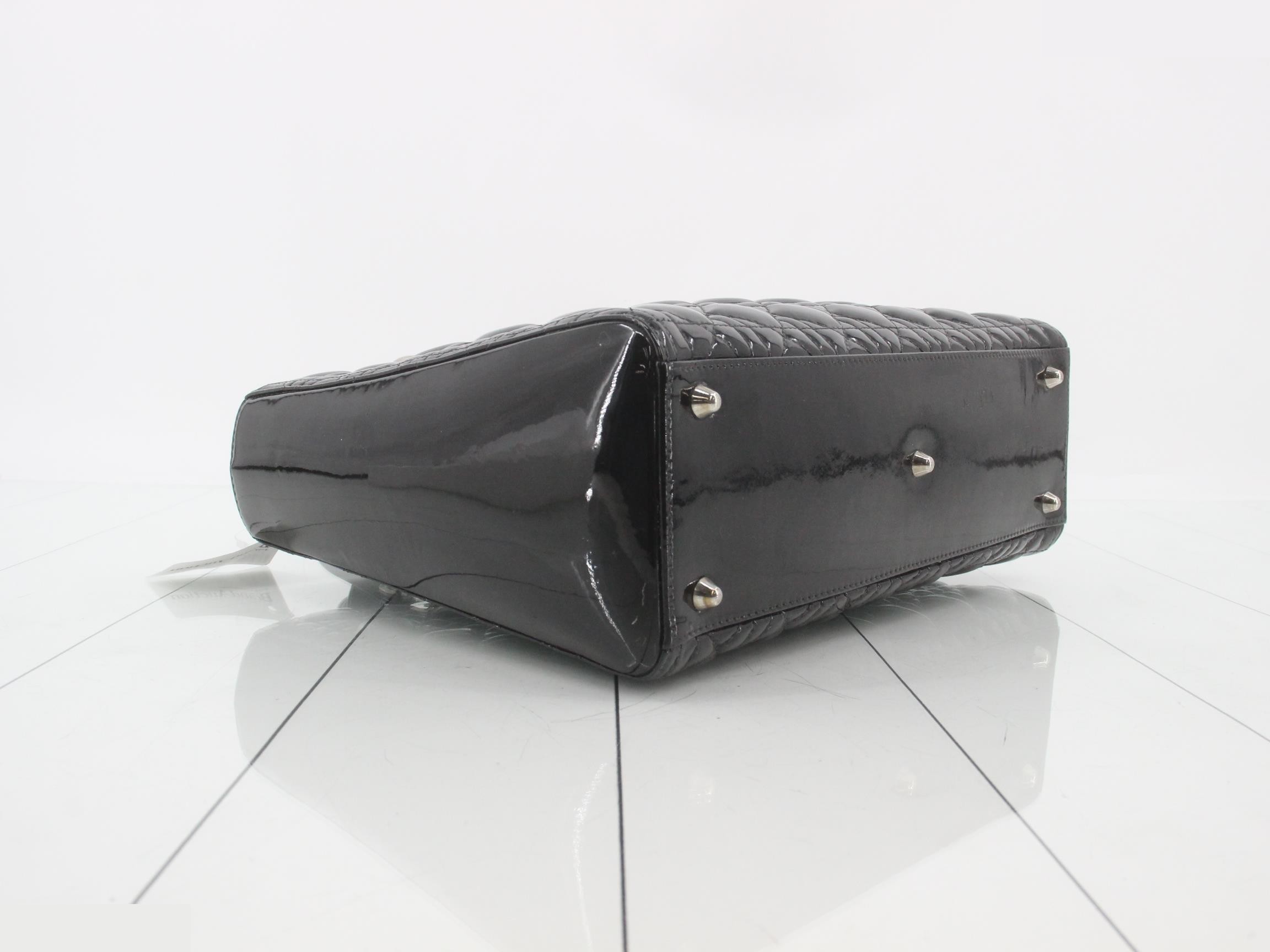 Lady Dior 2-way handbag, patent leather, black — view 5