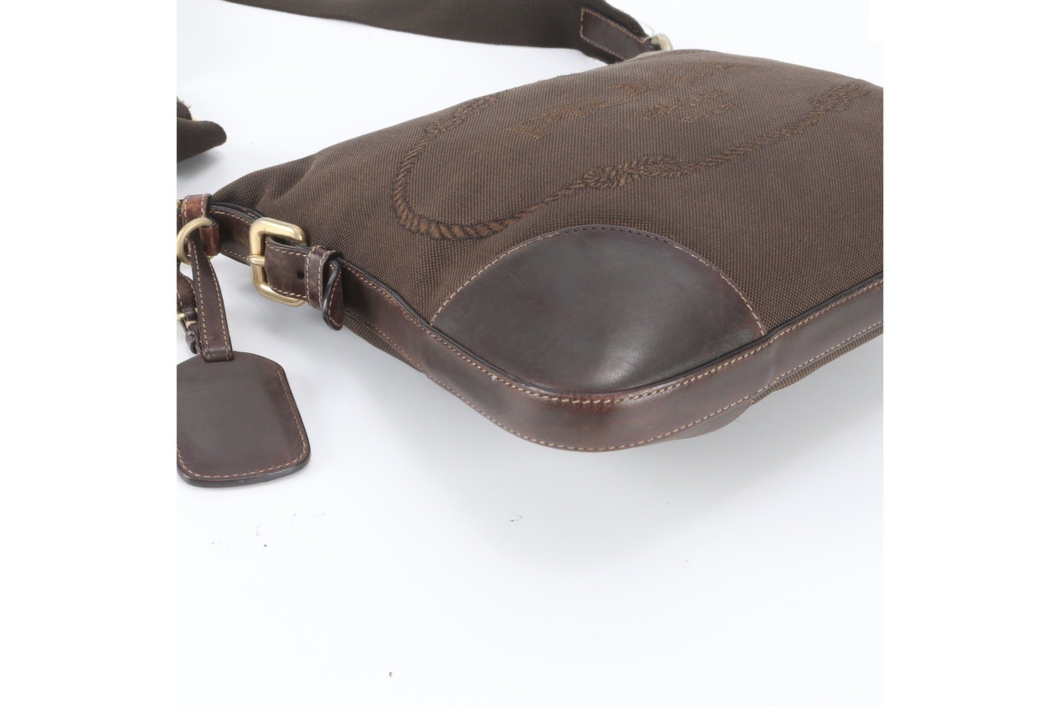 Leather and canvas shoulder bag, crossbody bag, messenger bag. — view 4
