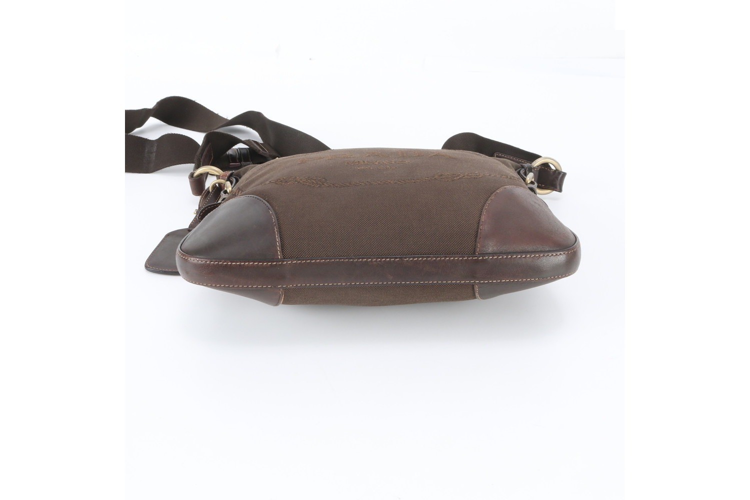 Leather and canvas shoulder bag, crossbody bag, messenger bag. — view 6