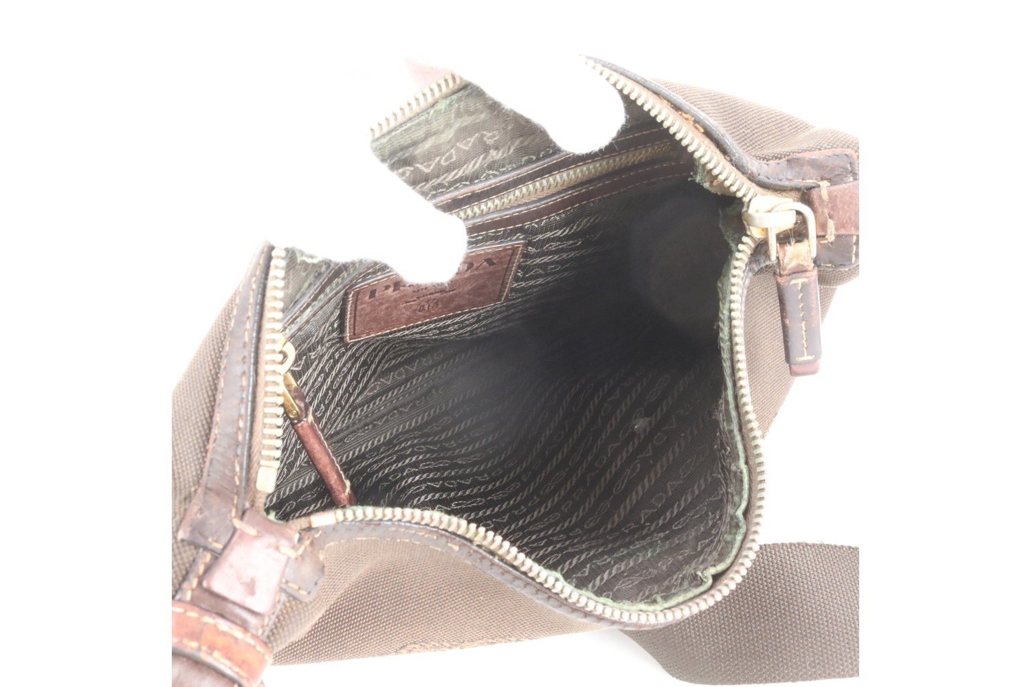 Leather and canvas shoulder bag, crossbody bag, messenger bag. — view 7