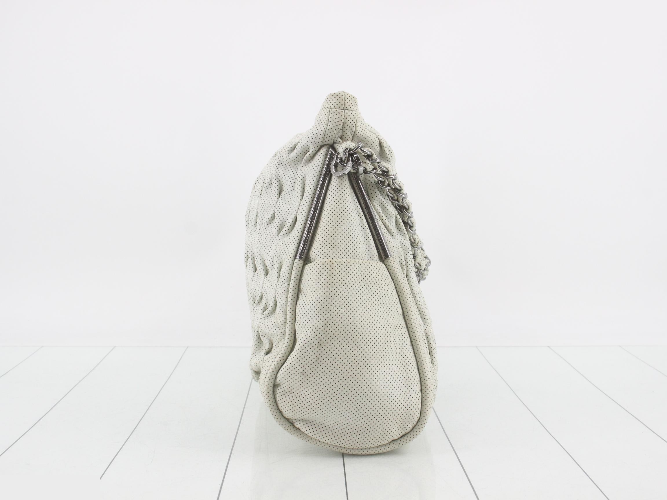 Leather perforated chain semi-shoulder bag — view 3