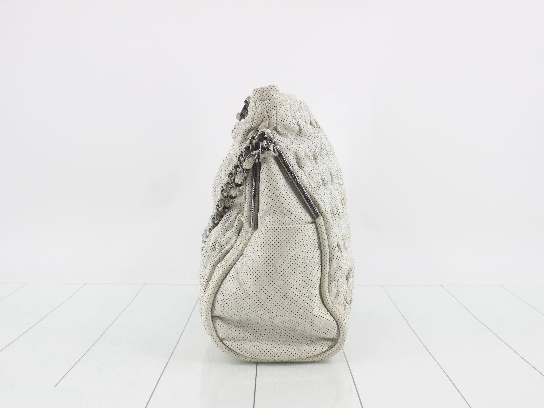 Leather perforated chain semi-shoulder bag — view 4