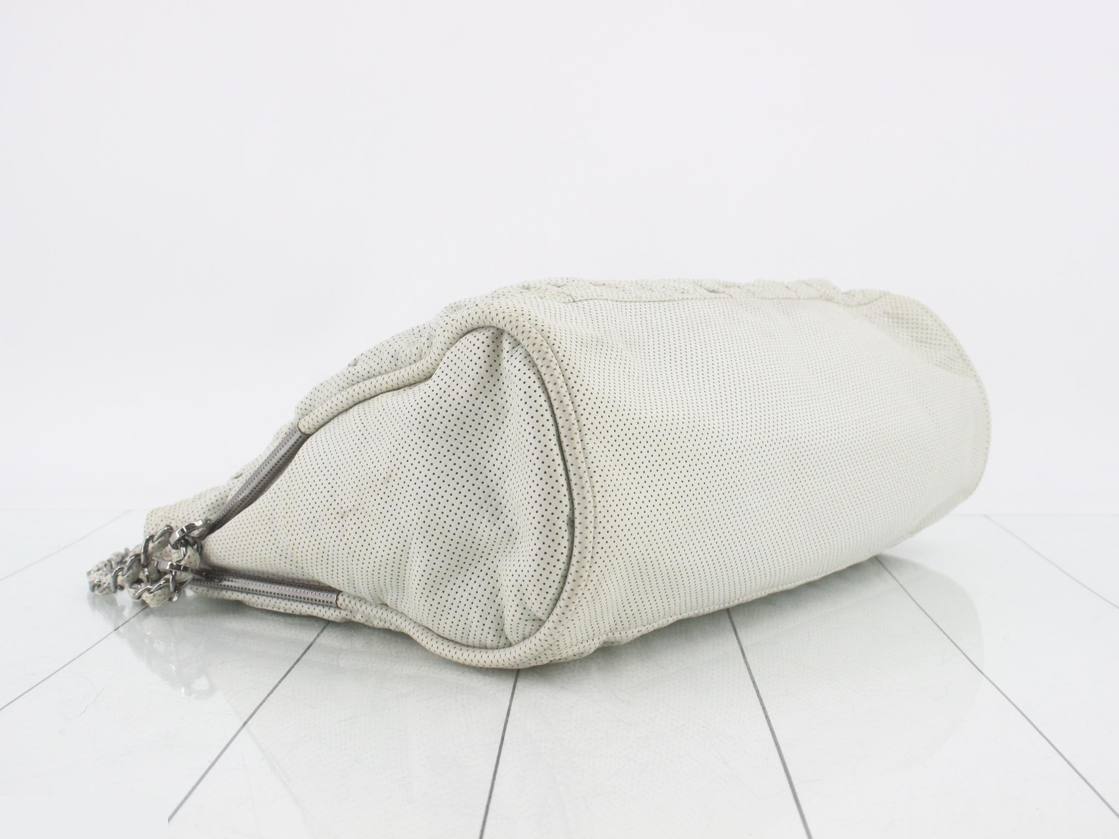 Leather perforated chain semi-shoulder bag — view 5