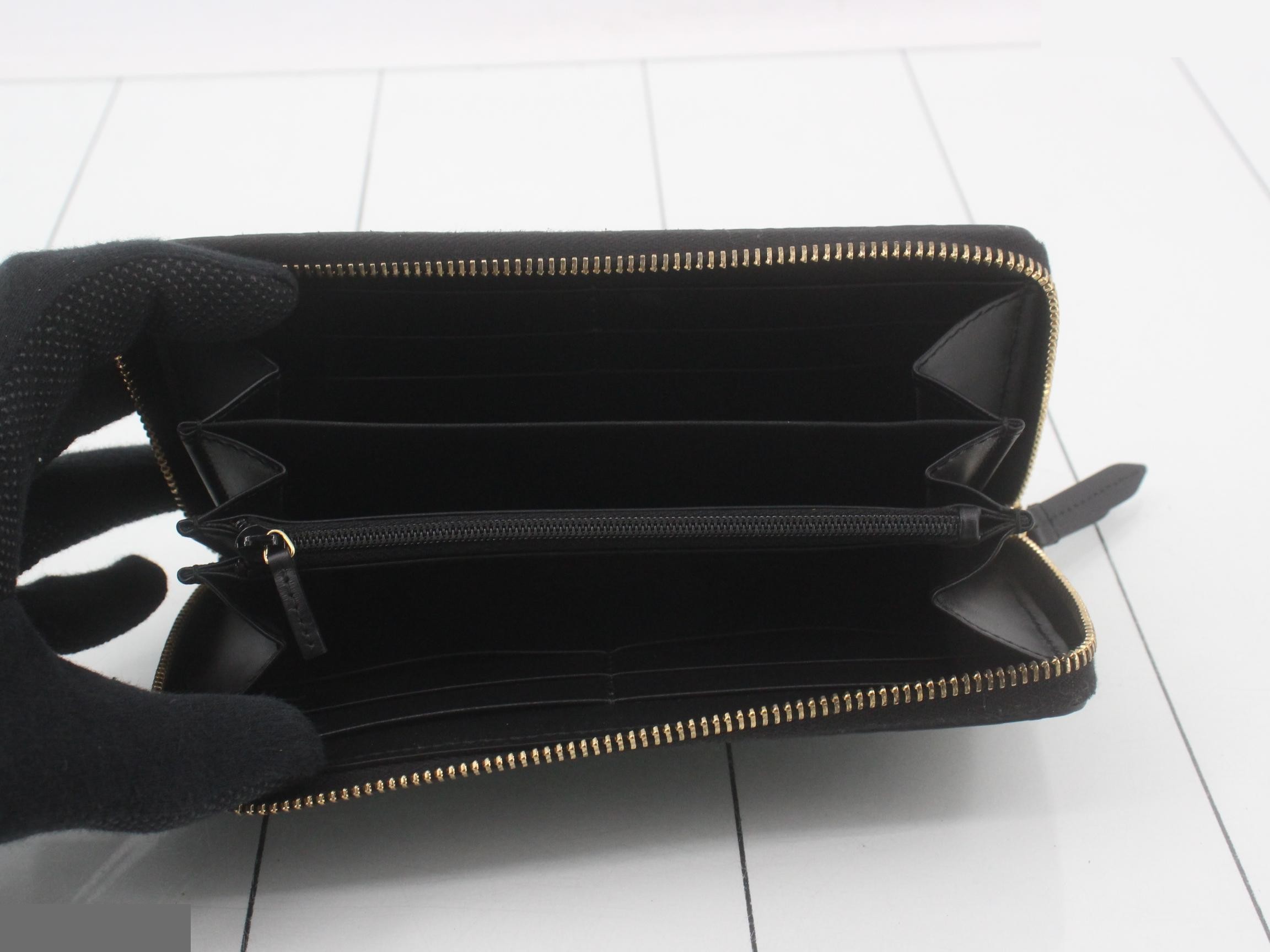 Guccissima round zipper long wallet, black — view 4