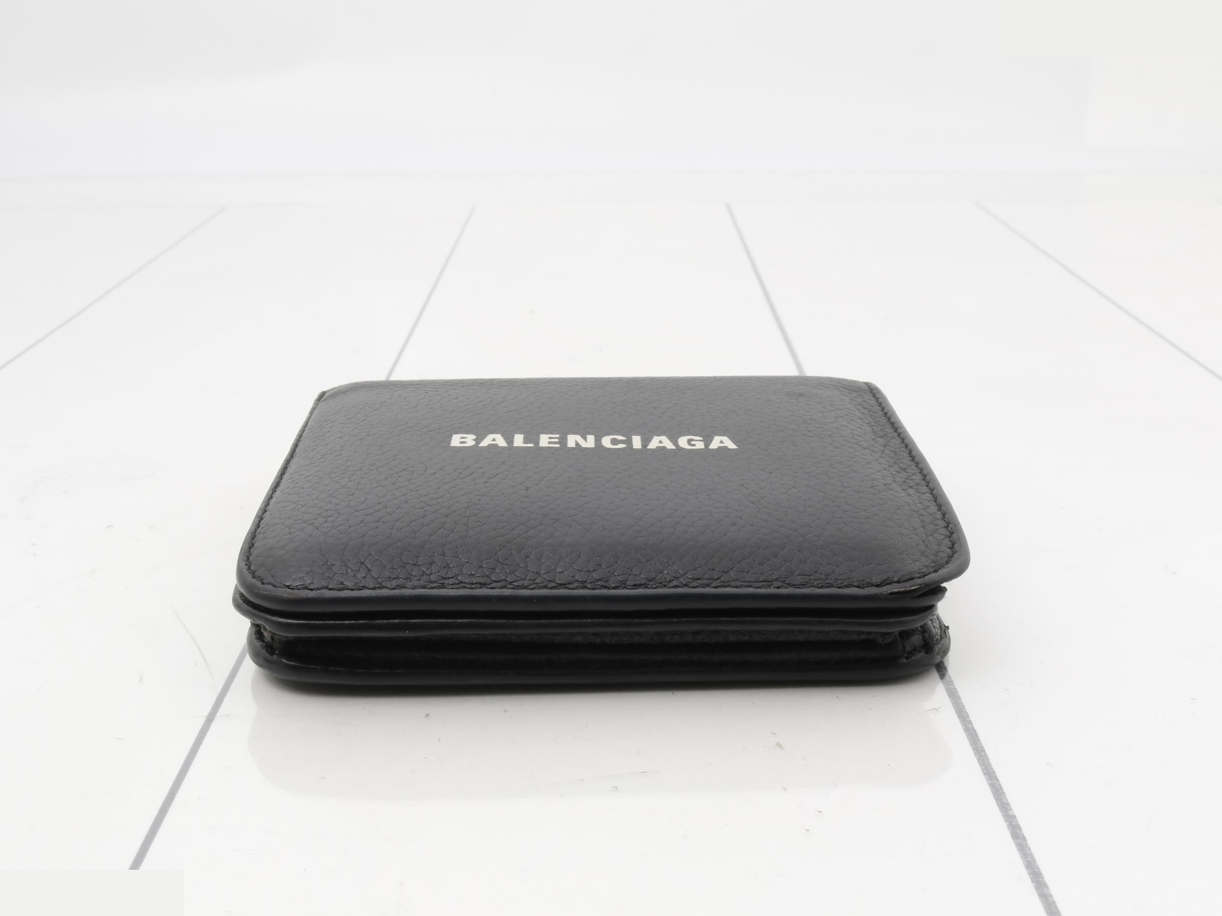 Leather logo bifold wallet, black — view 3