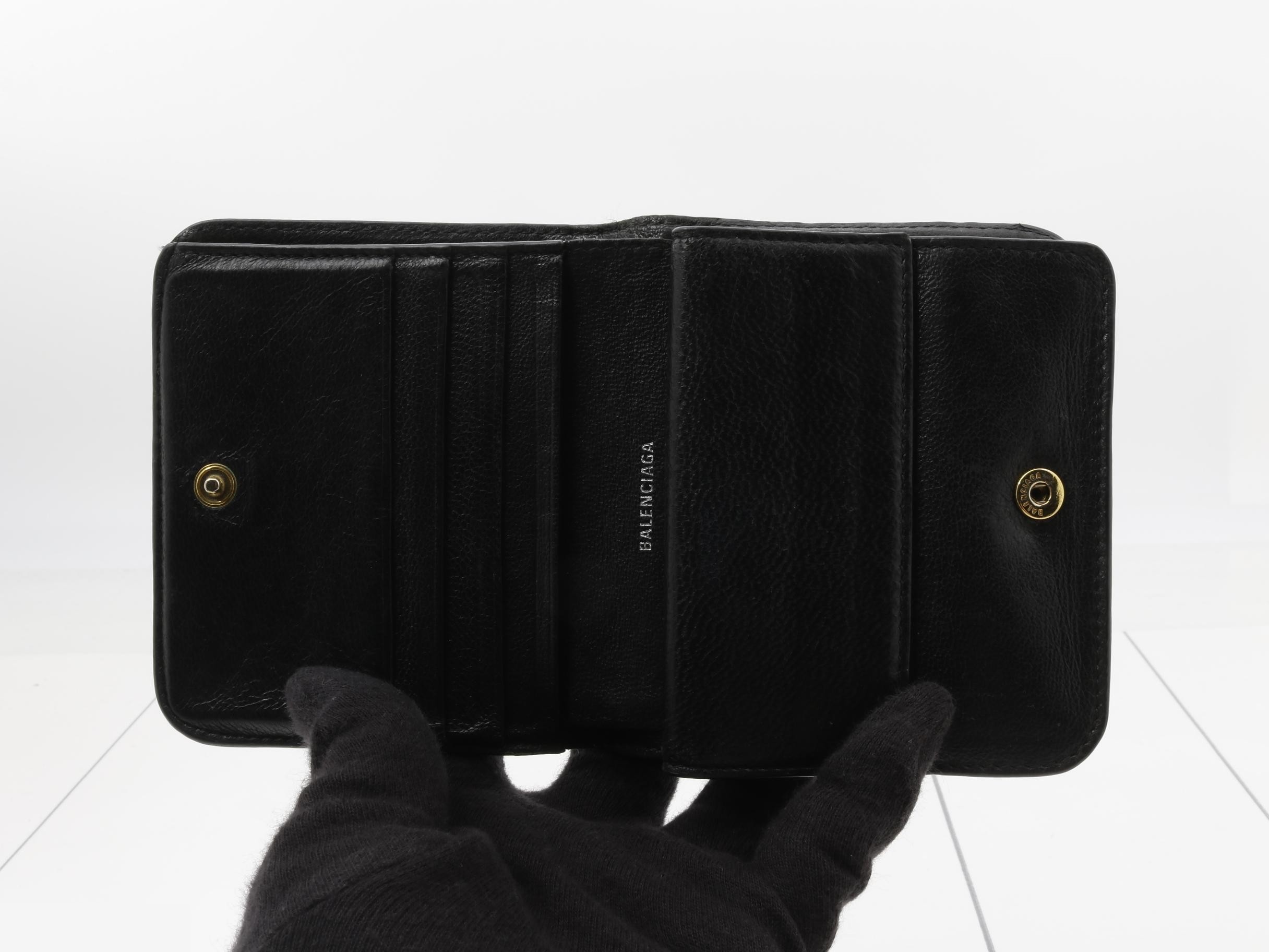 Leather logo bifold wallet, black — view 4