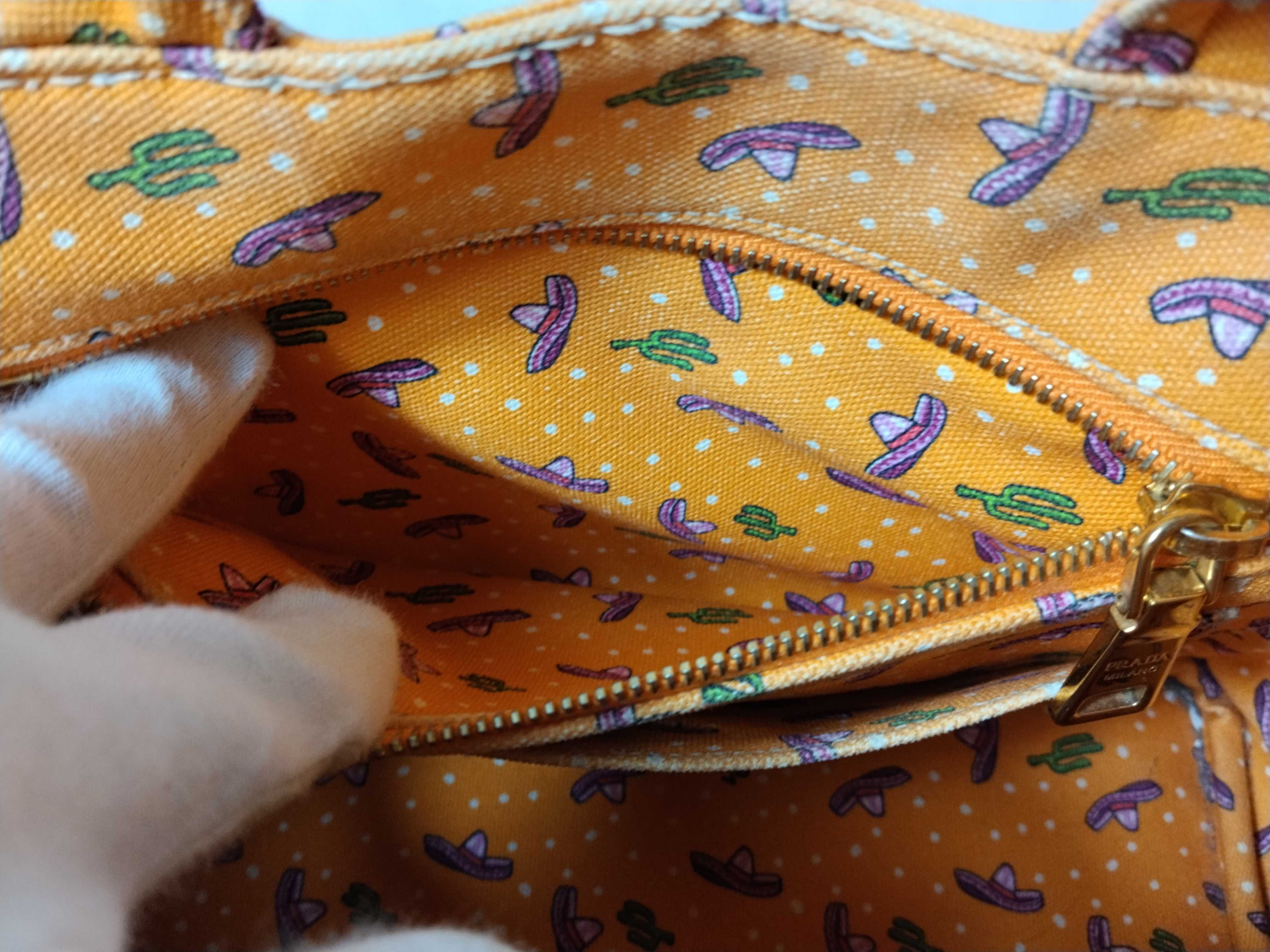 Orange Mexican Print Handbag — view 10