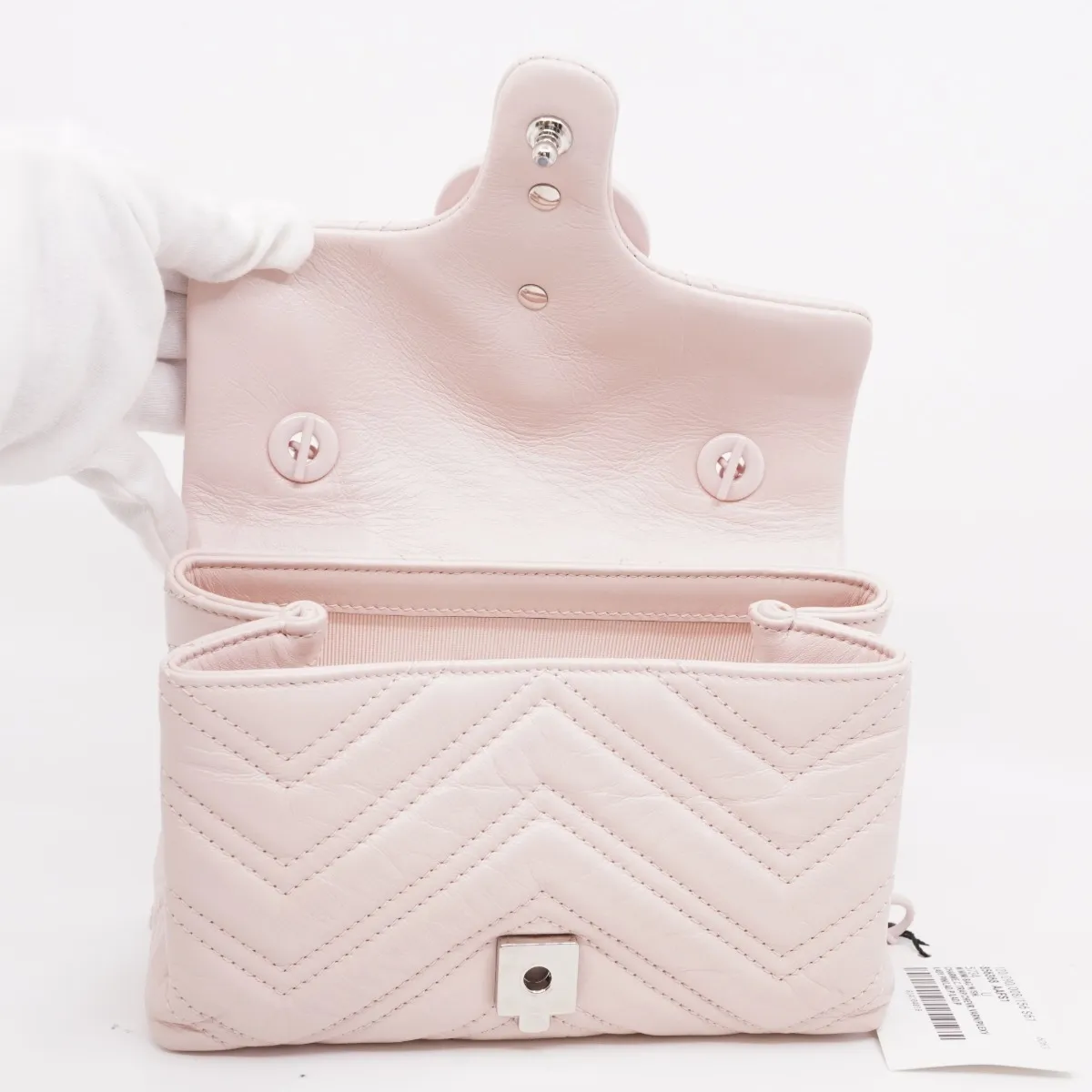 GG Marmont Leather Chain Shoulder Bag, Pink, 856368-AAFS1-5734, Pink Hardware, Dust Bag Included — view 7