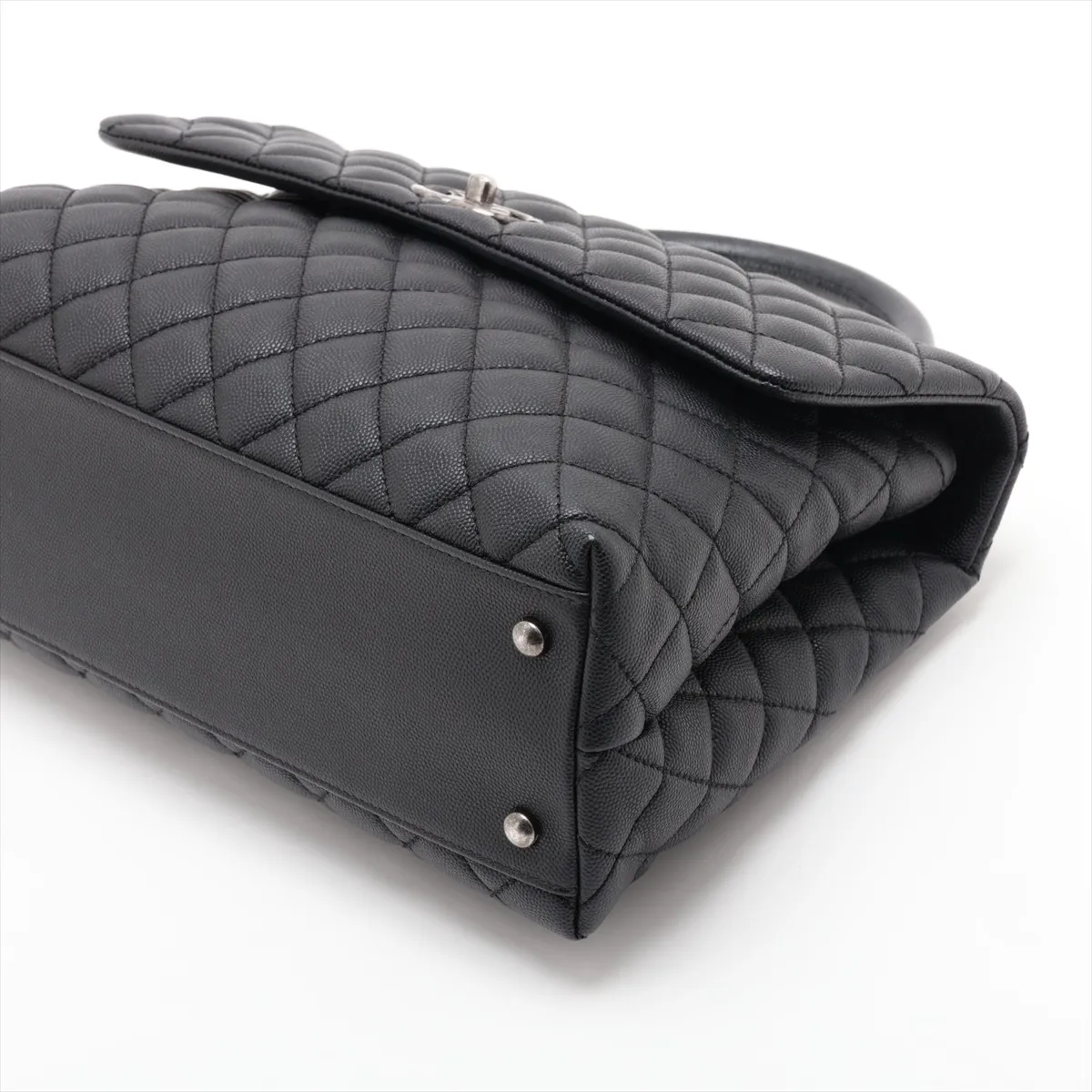 Coco Handle 33 M Caviar Skin 2-Way Handbag, Black with Gunmetal Hardware, 23267325, Serial Number , A92992 — view 3