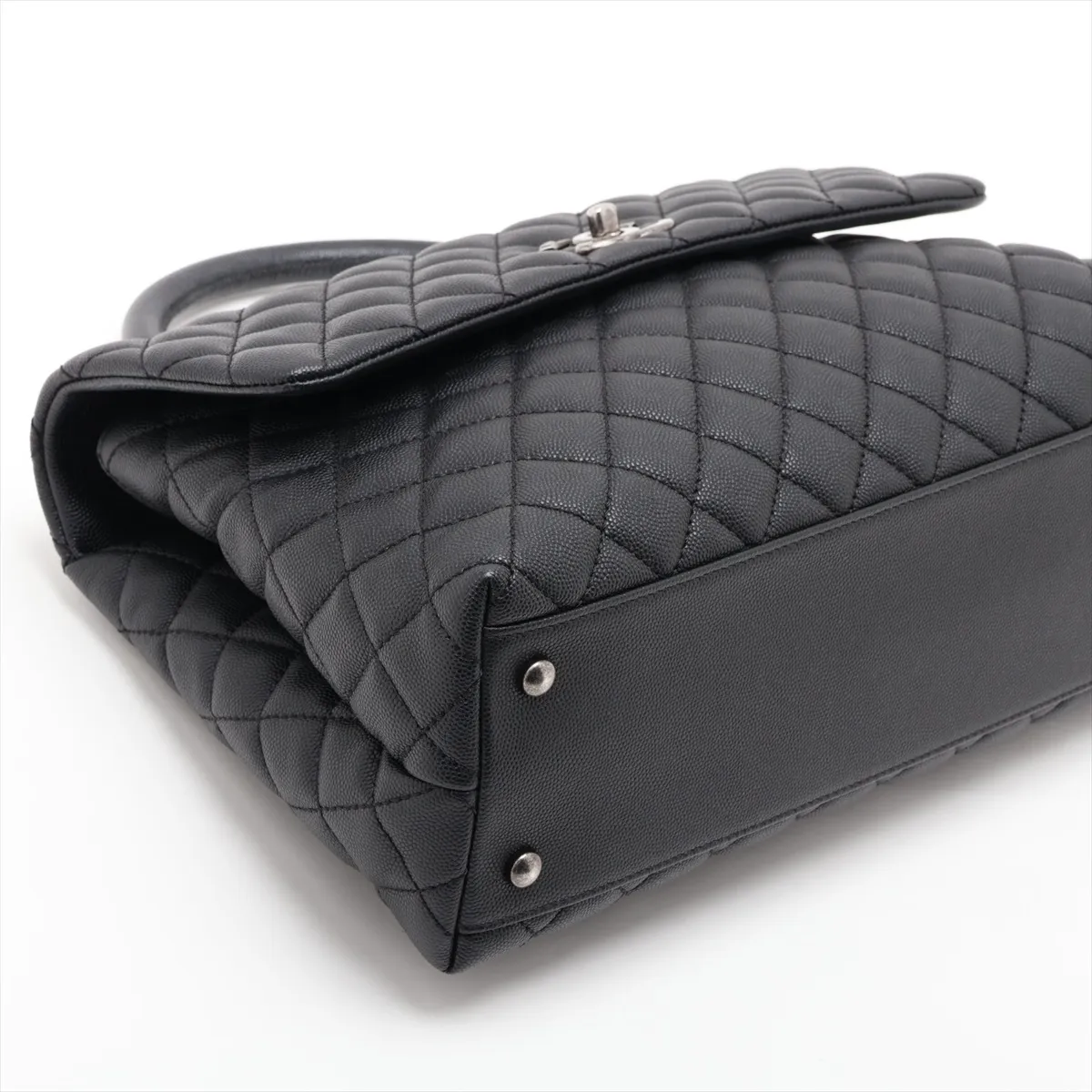 Coco Handle 33 M Caviar Skin 2-Way Handbag, Black with Gunmetal Hardware, 23267325, Serial Number , A92992 — view 4